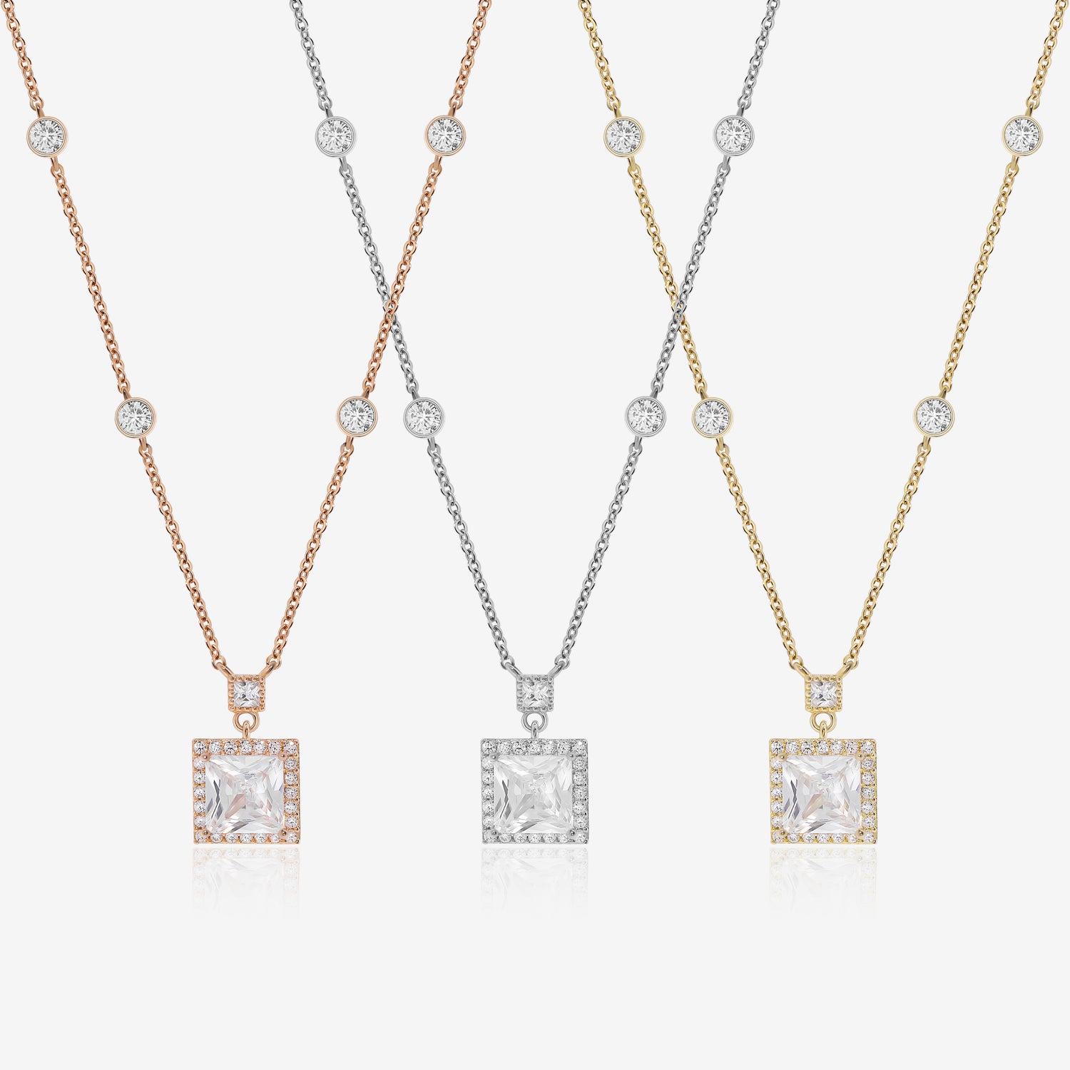 Square Diamond Necklace