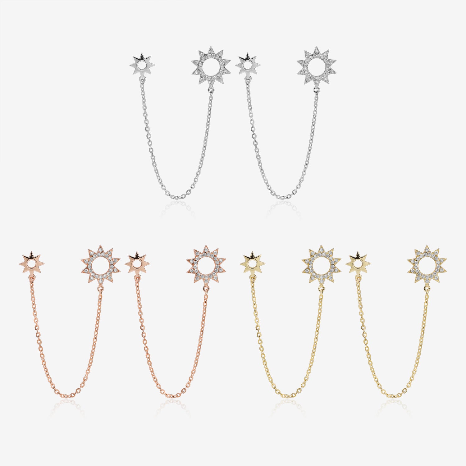 Solar Radiance Chain Earrings