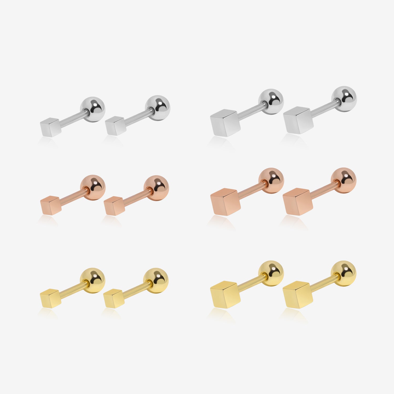 Cube Screw Back Earrings