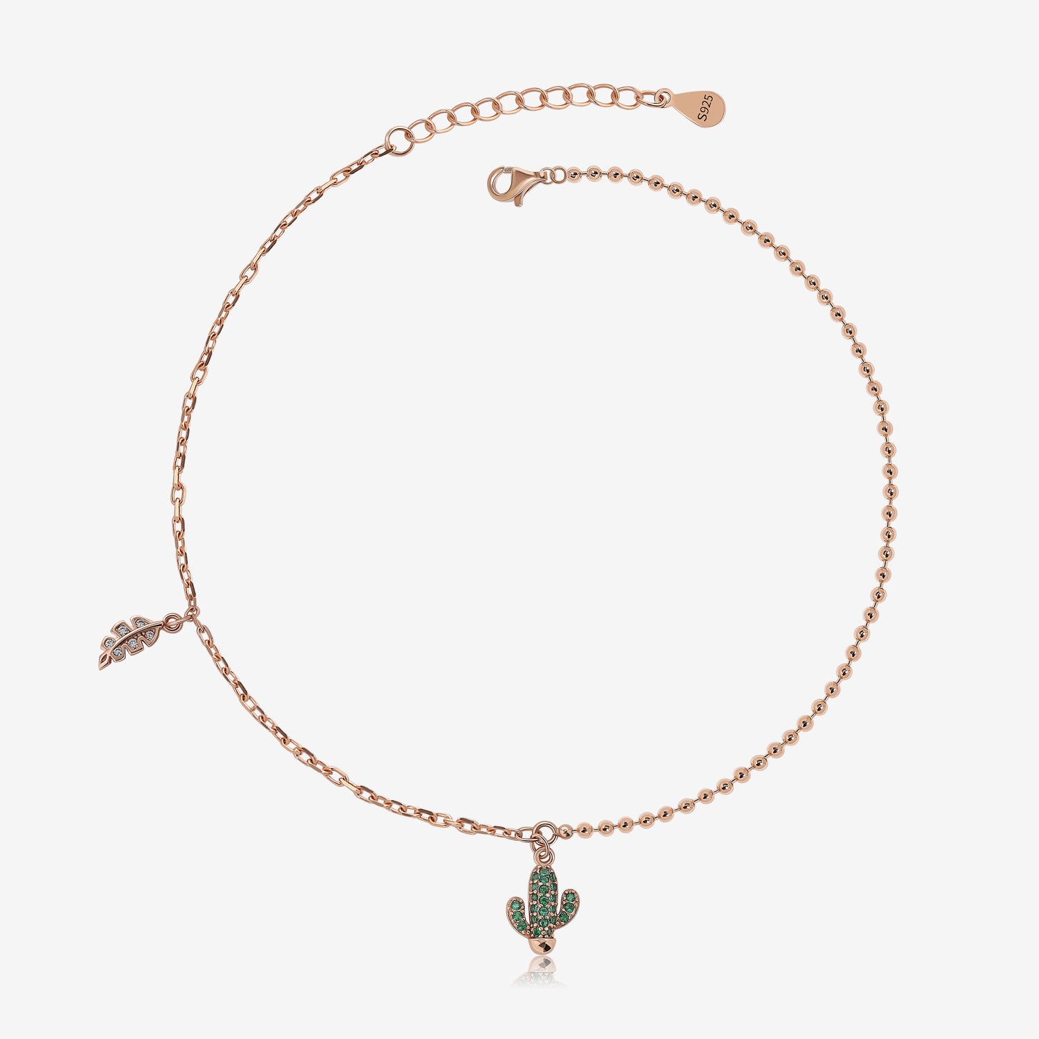 Cactus and Leaf Anklet