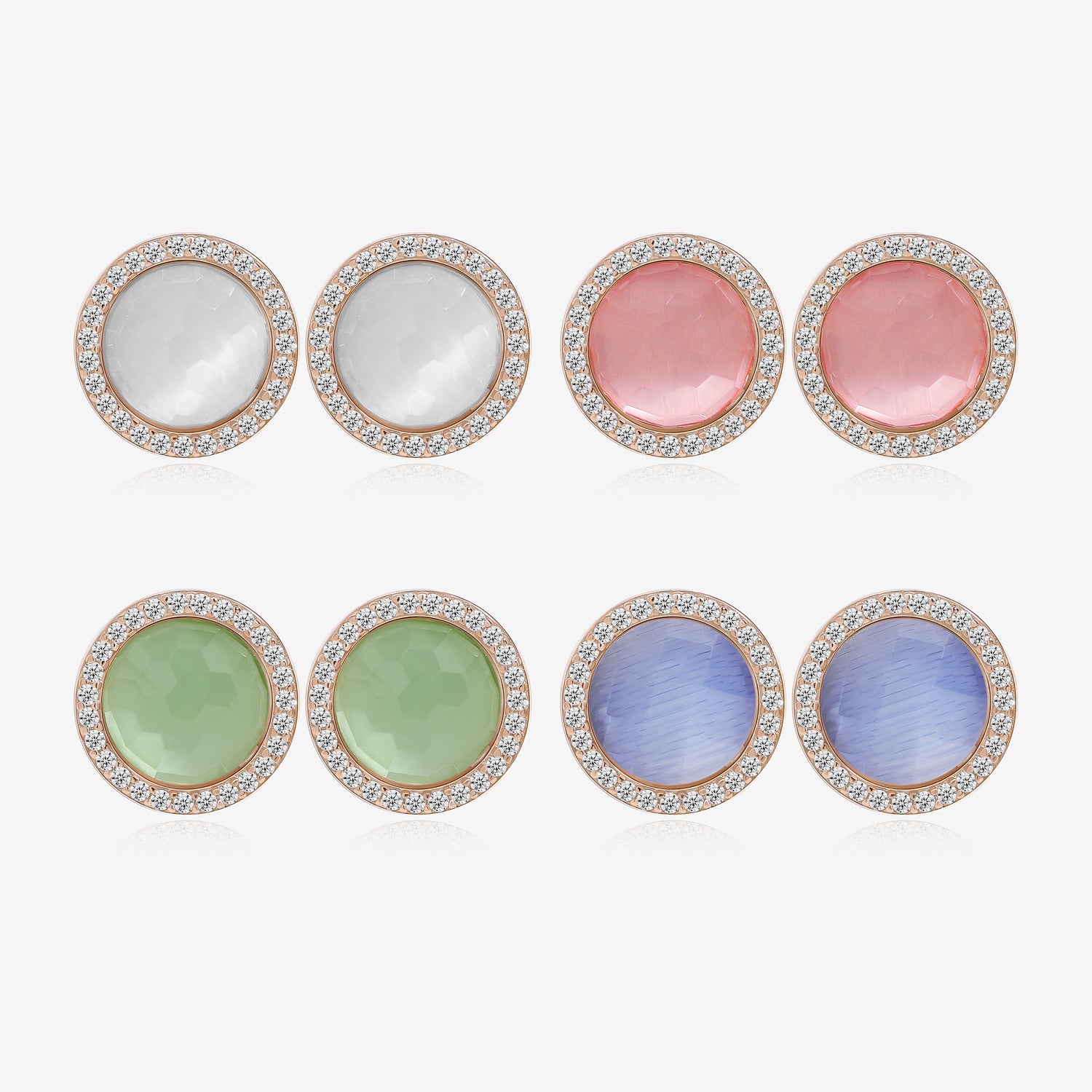 Circle Colorburst Crystal Earrings