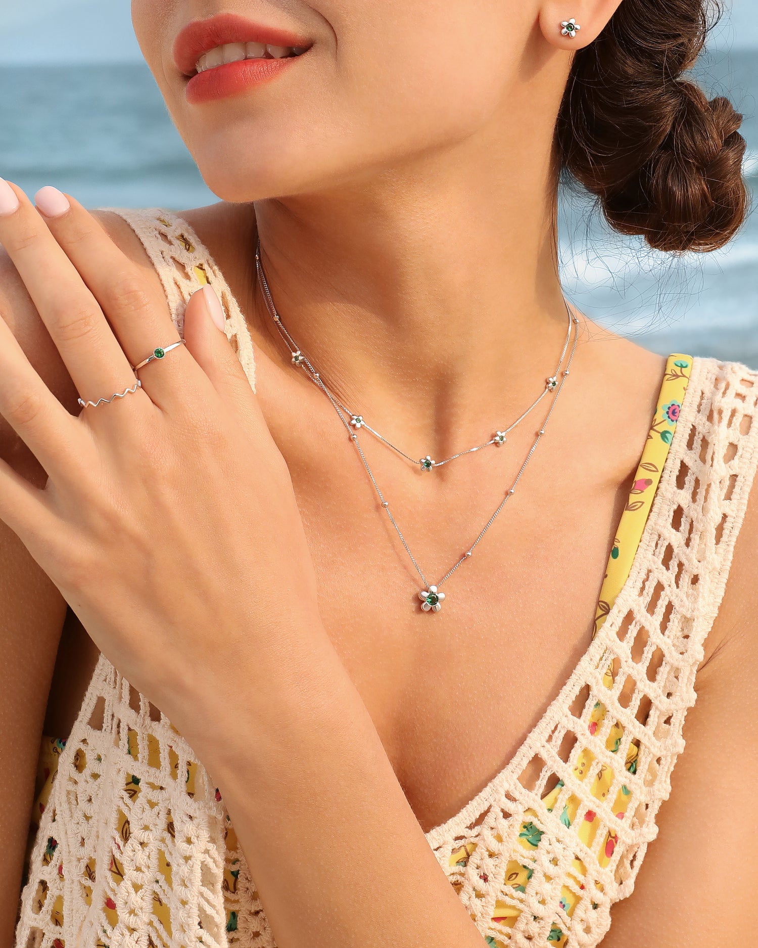 Emerald Green Floral Necklace