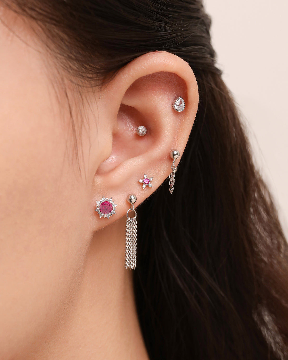 Rosy Aurora Earrings Set