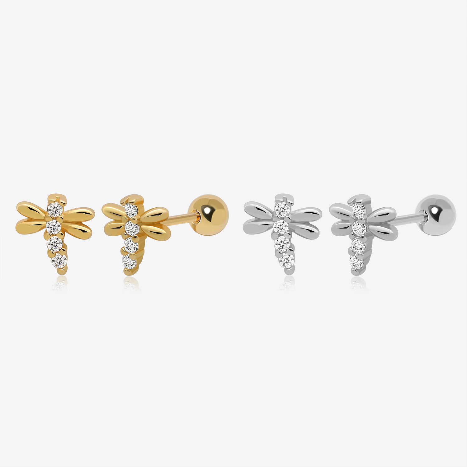 Mini Dragonfly Screw Back Earrings
