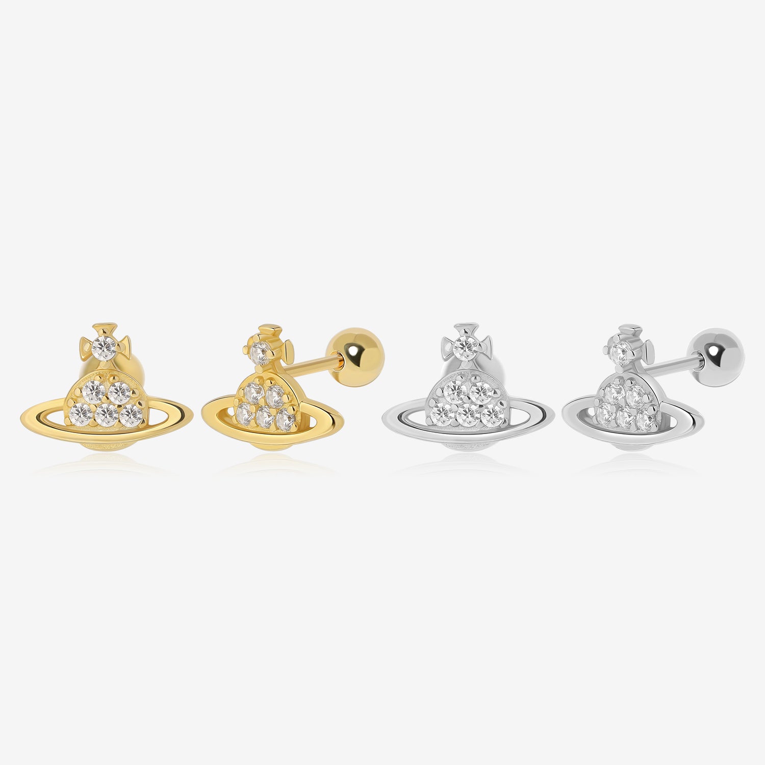 Saturn Screw Back Earrings