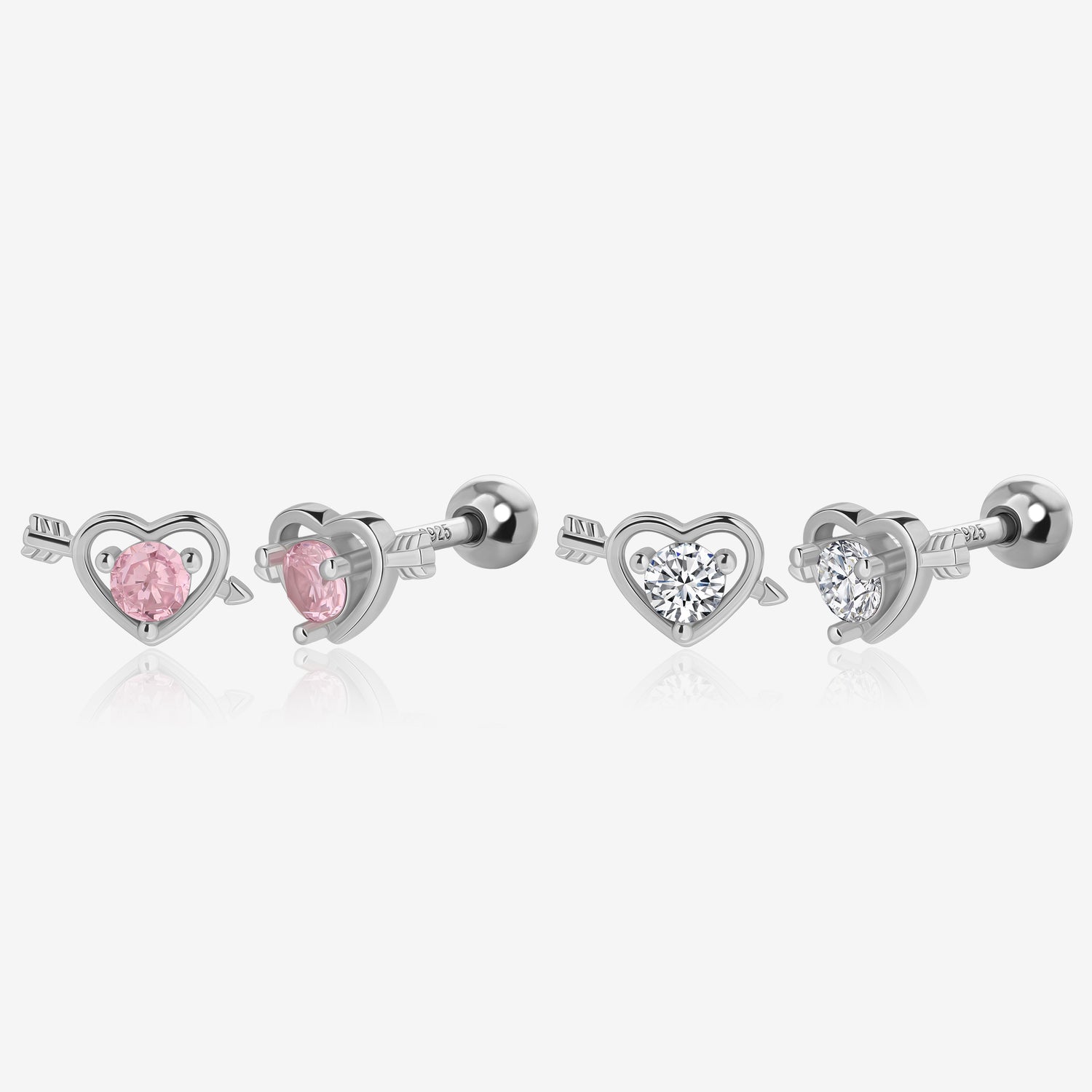 Cupid’s Arrow Heart Screw Back Earrings