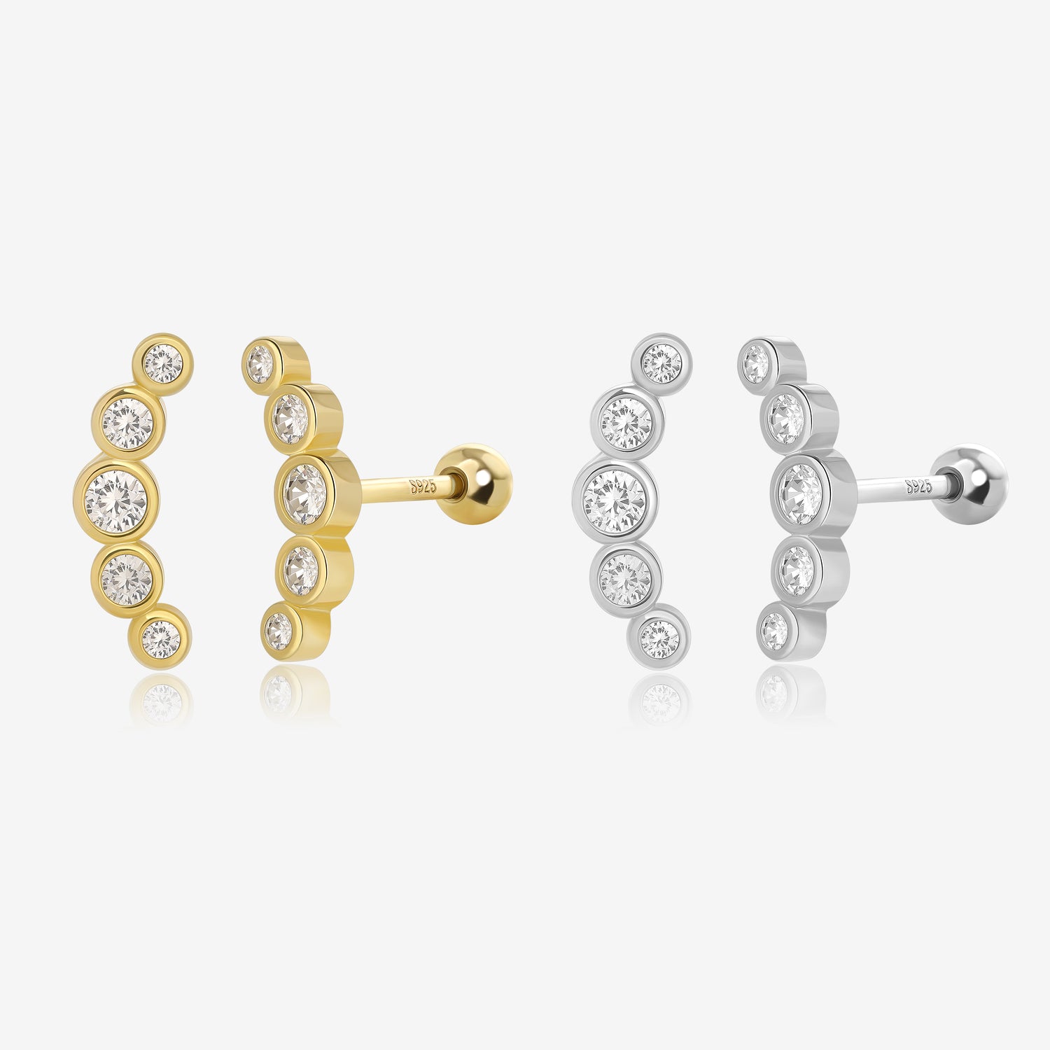 Radiant Cascade Screw Back Earrings