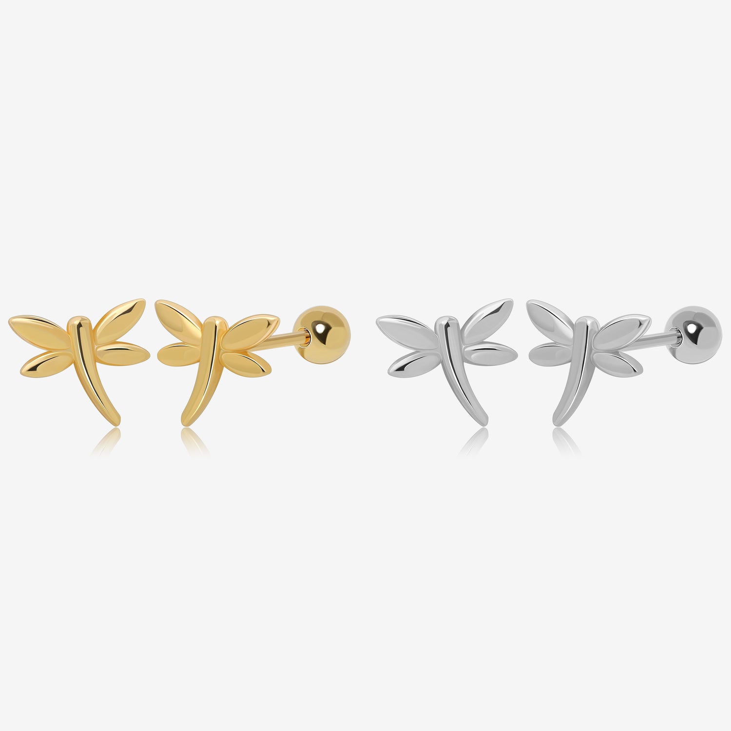 Soaring Dragonfly Screw Back Earrings