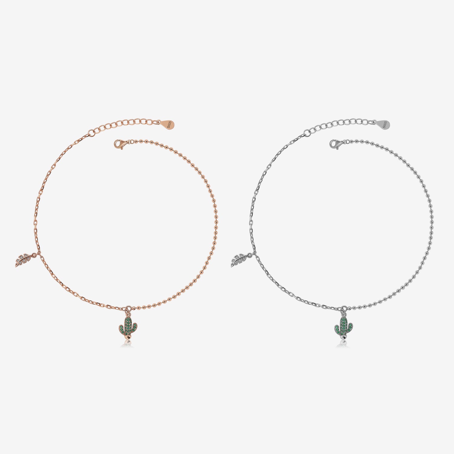 Cactus and Leaf Anklet