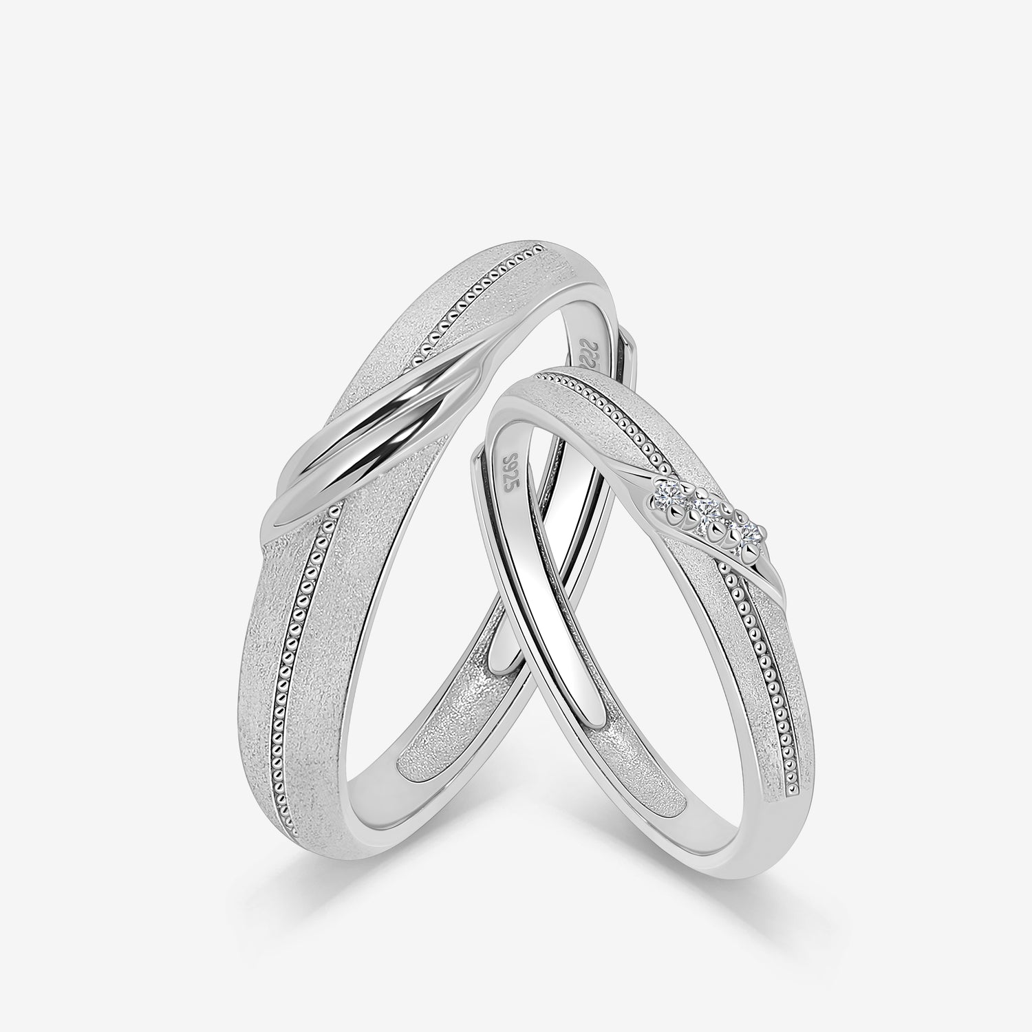 Satin Twist Couples’ Rings