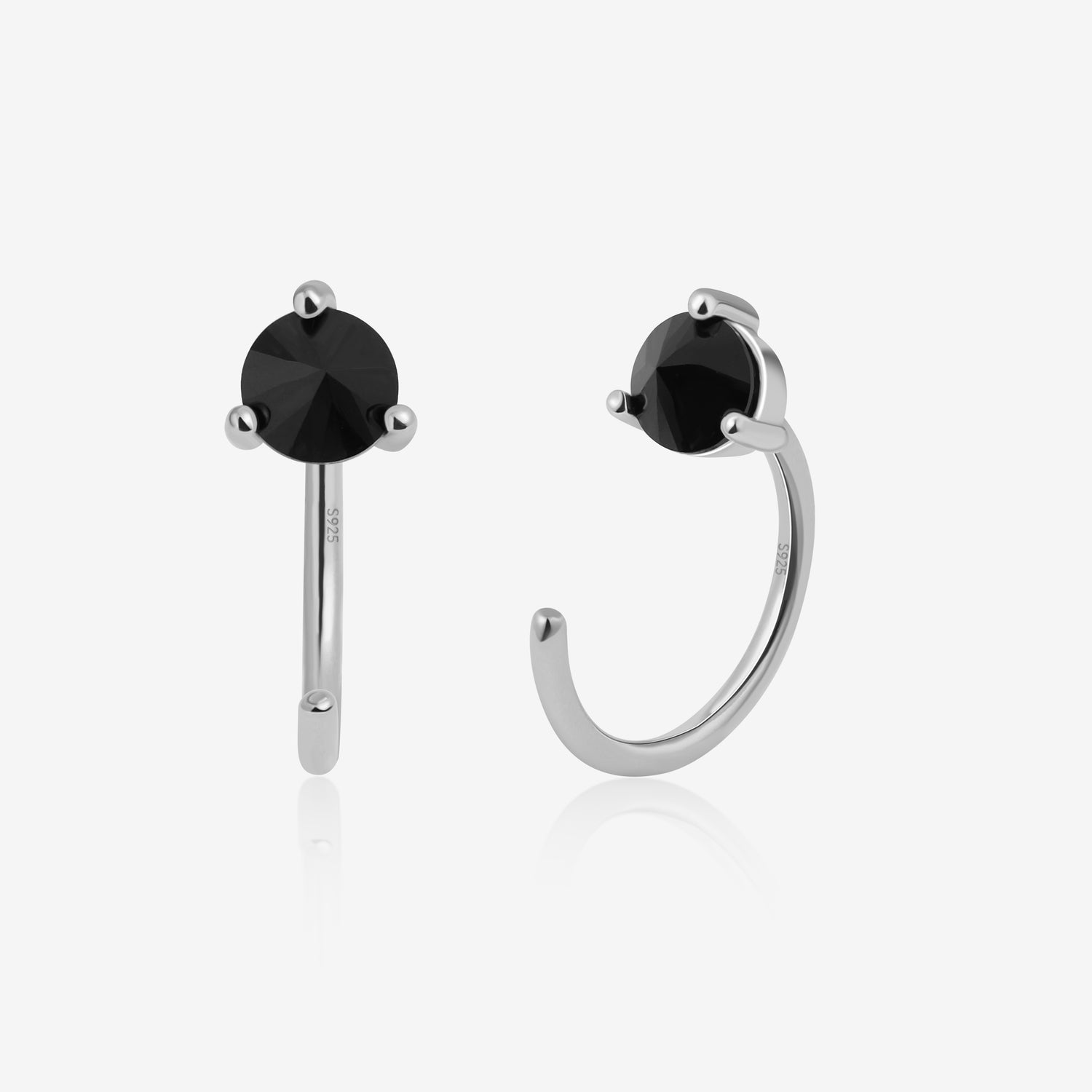 Midnight Huggie Hoop Earrings