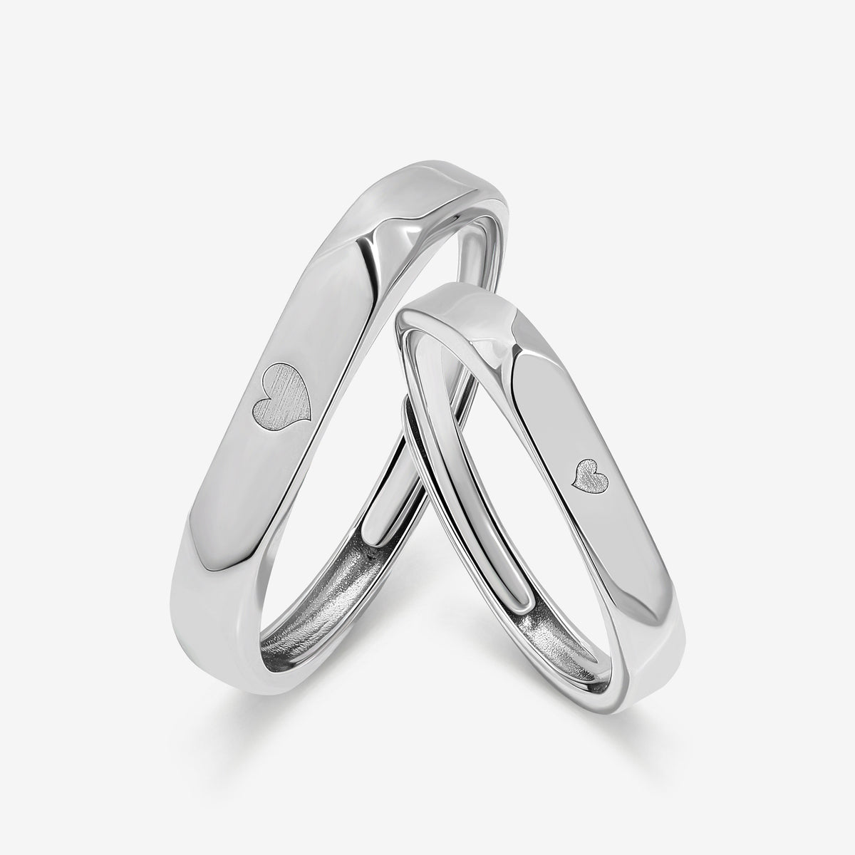 Heart to Heart Couples' Rings
