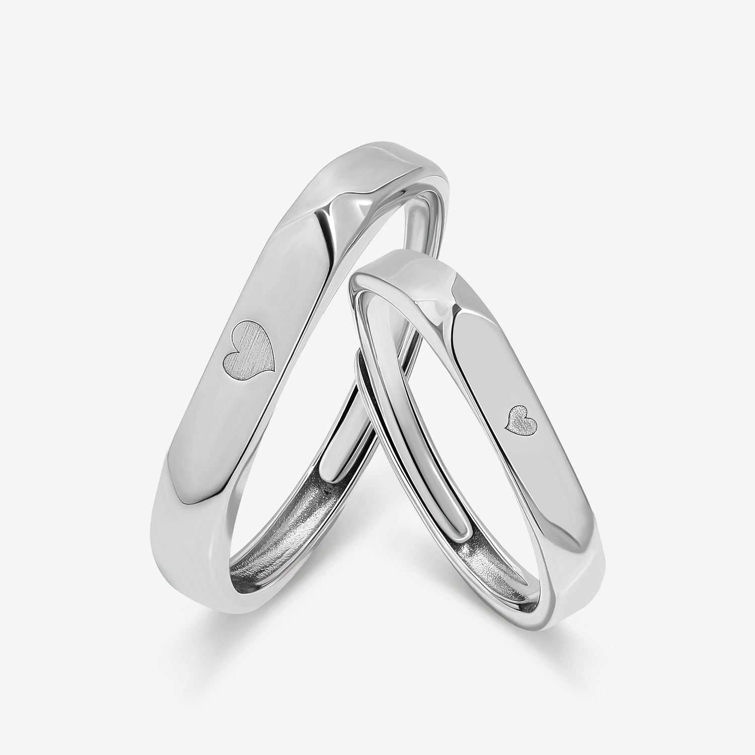 Heart to Heart Couples' Rings