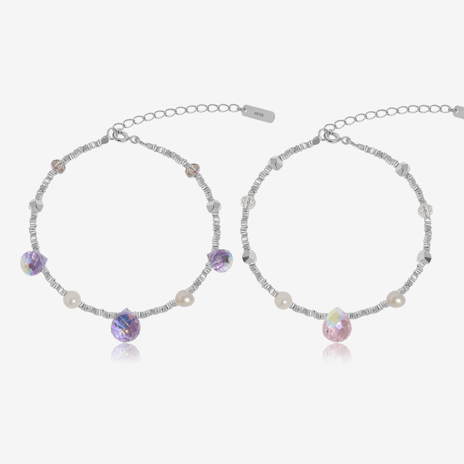 Iridescent Pearl Drop Bracelet