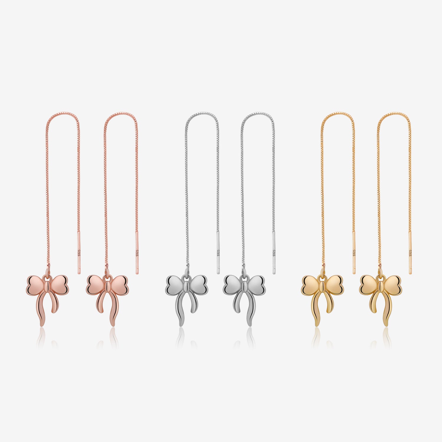 Simple Bow Threader Earrings