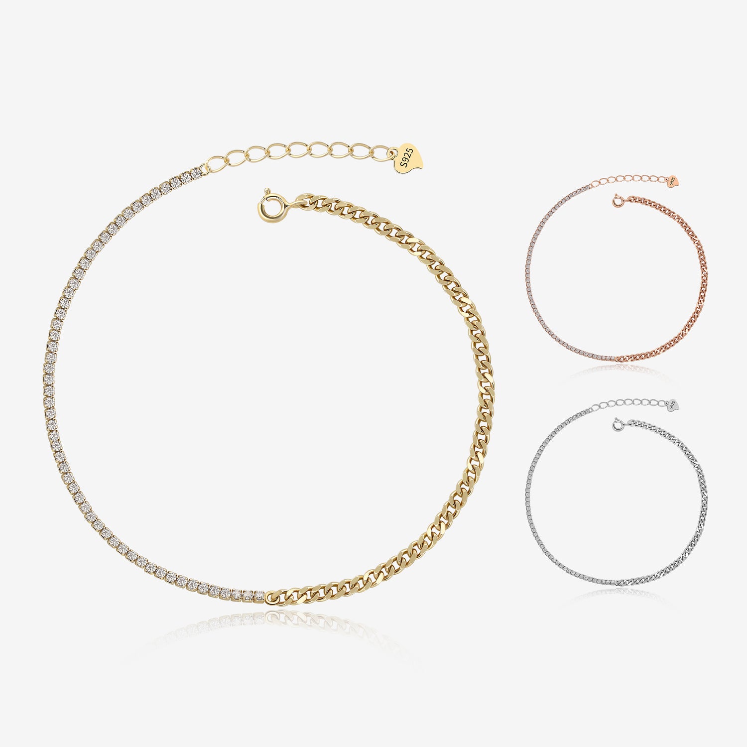 Chain and Tennis Bracelet
