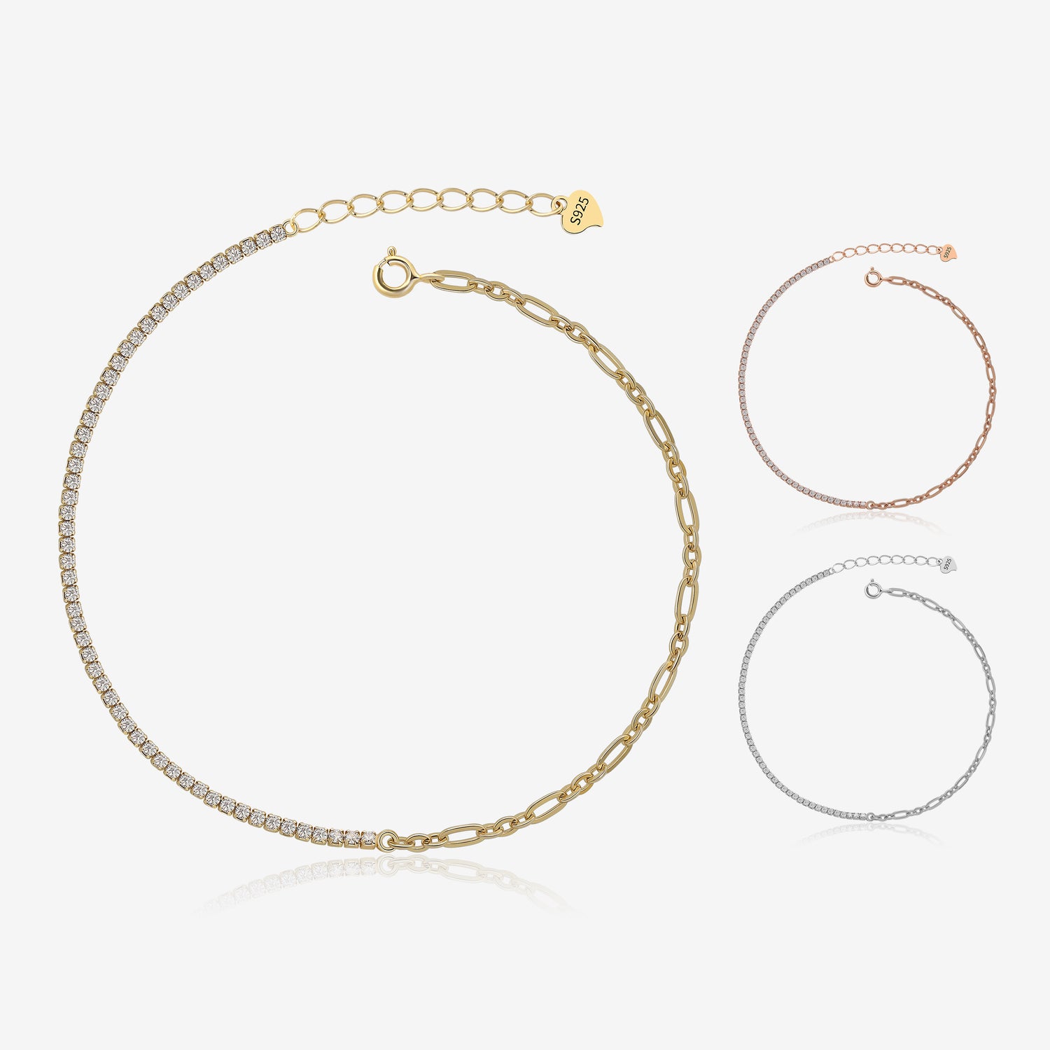 Dual Style Tennis Chain Bracelet