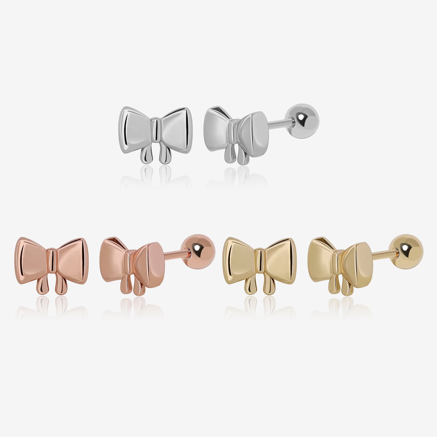 Petite Bow Screw Back Earrings