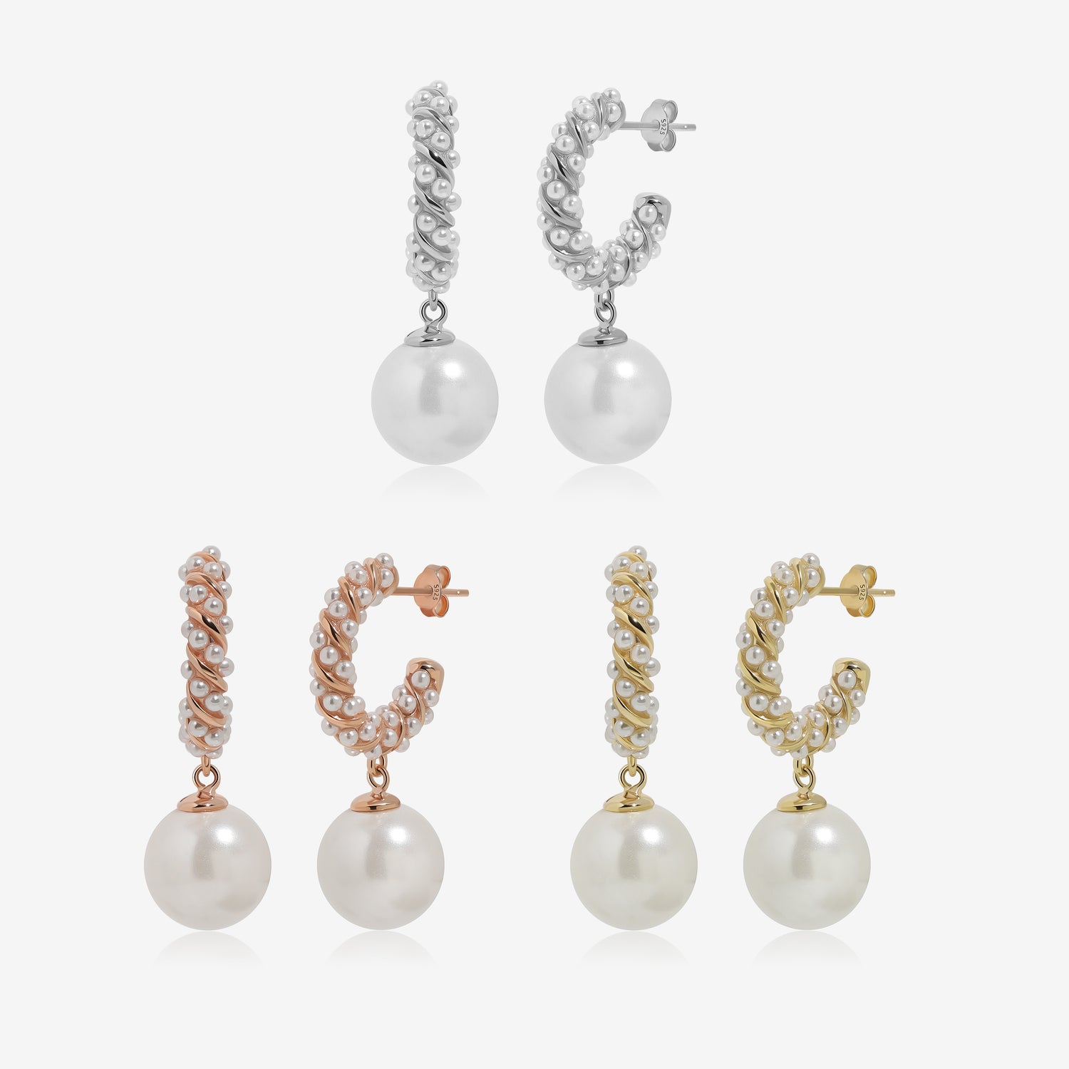 Pearl Twist Drop Earrings