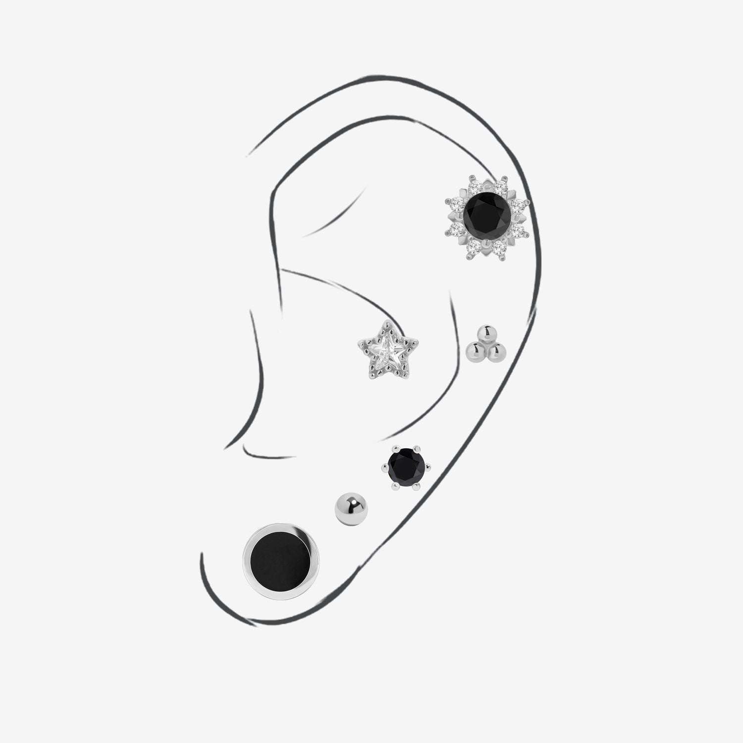 Midnight Nova Earrings Set