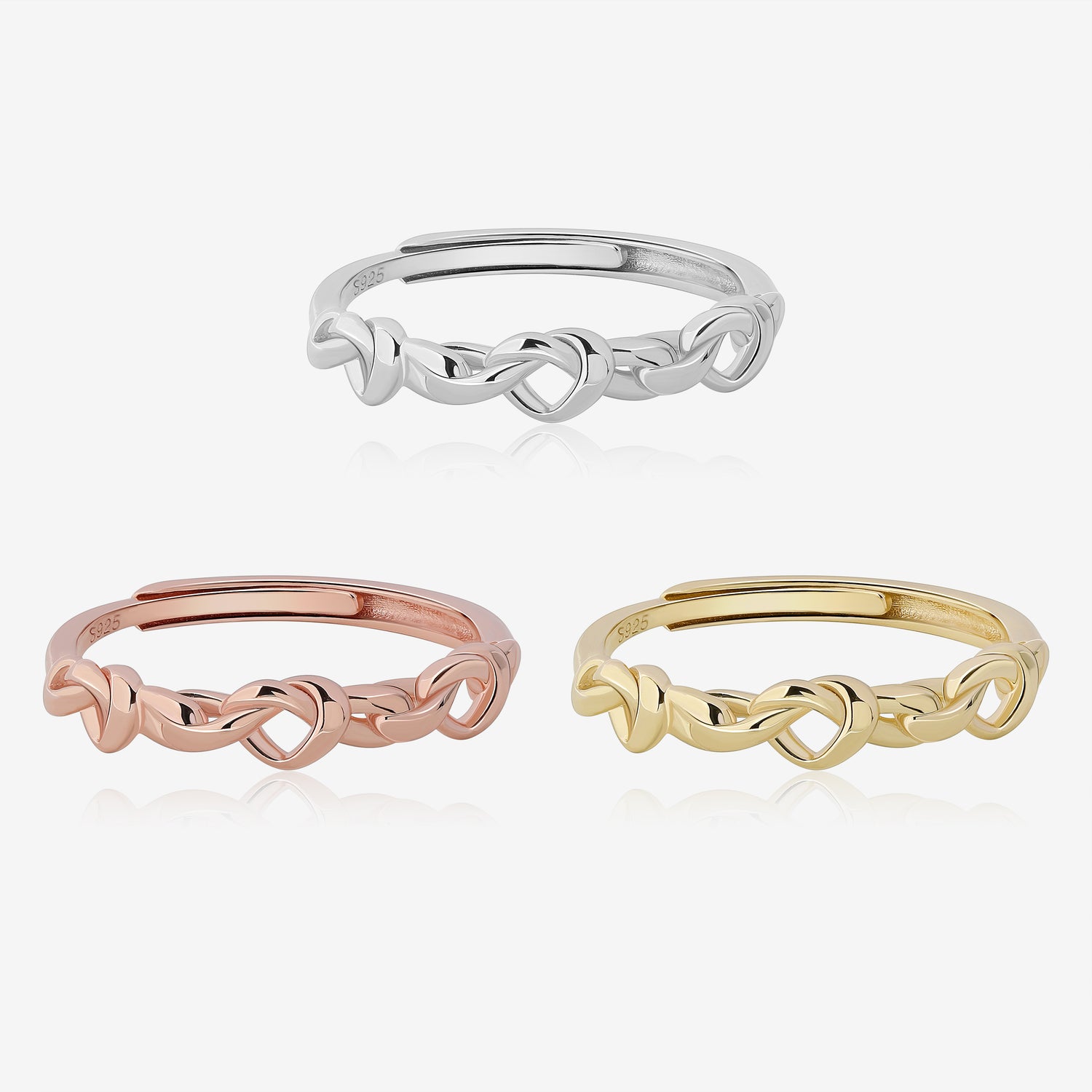 Trinity Heart Twist Ring