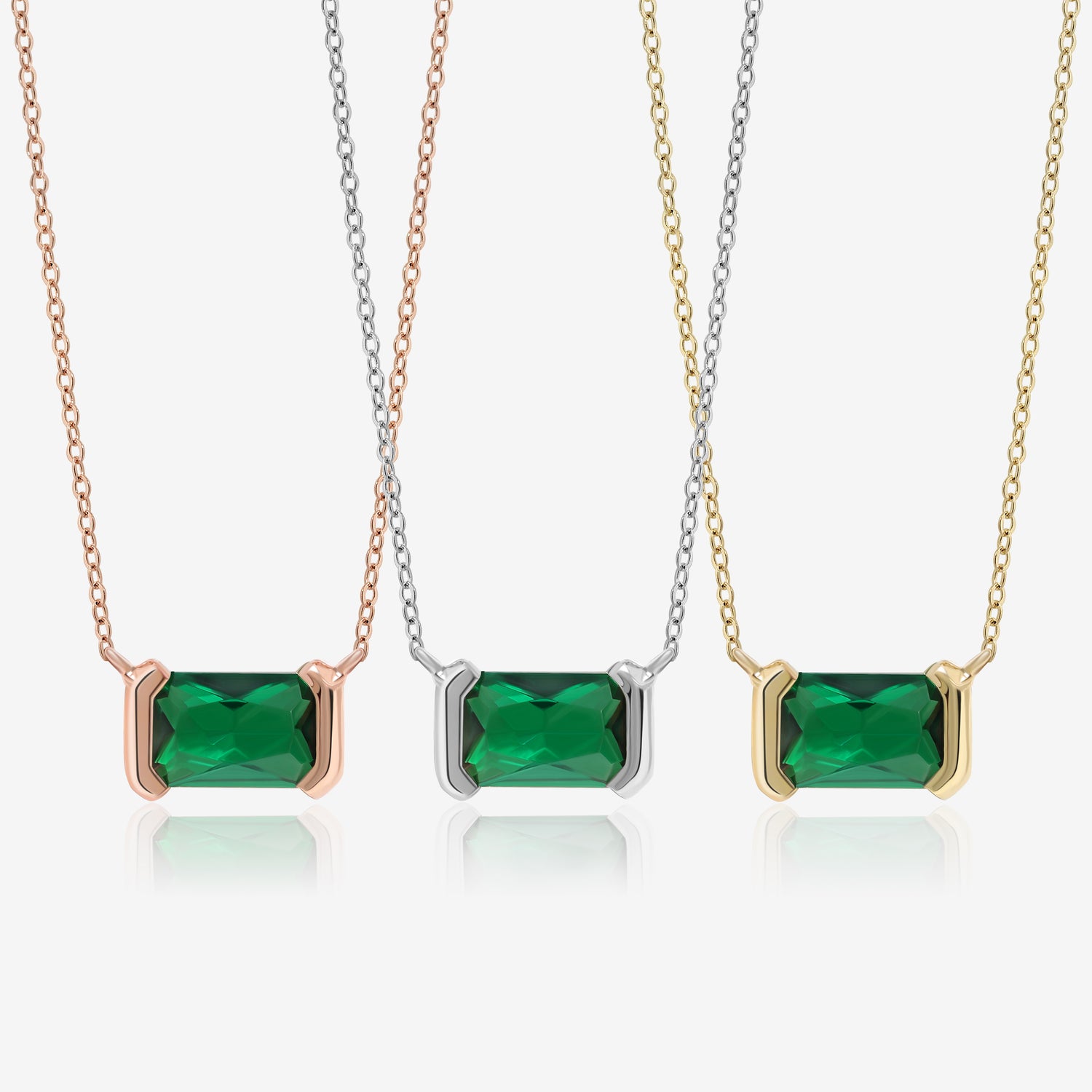 Horizontal Emerald Necklace