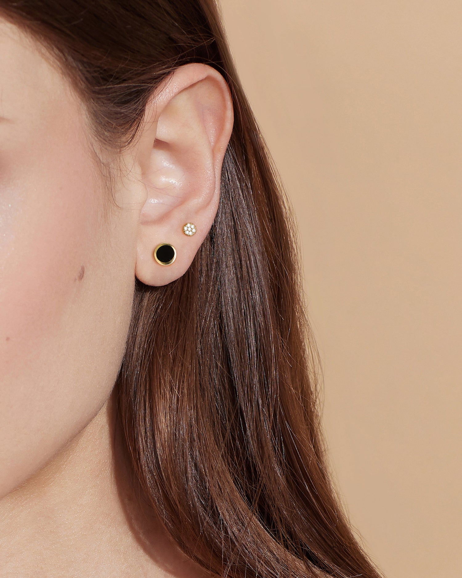 Sleek Black Screw Back Earrings