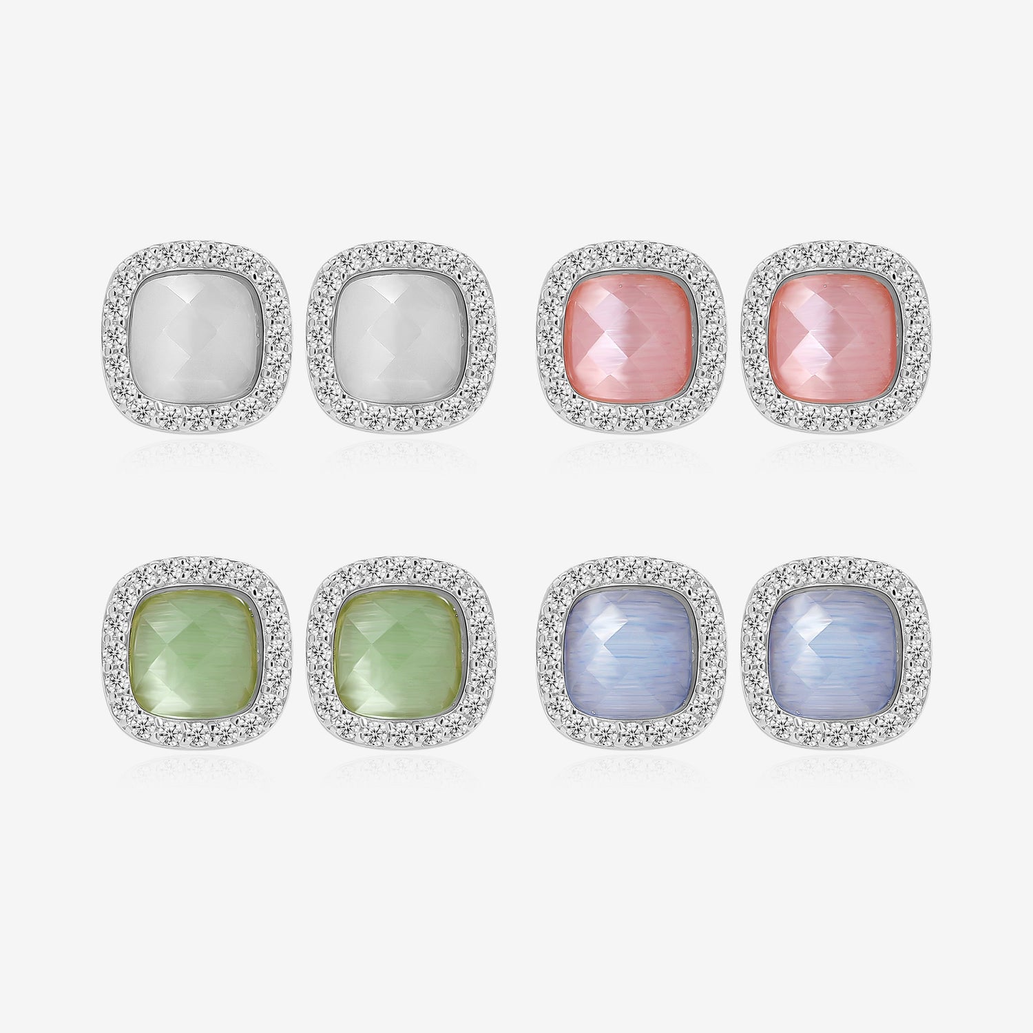 Square Colorburst Crystal Earrings