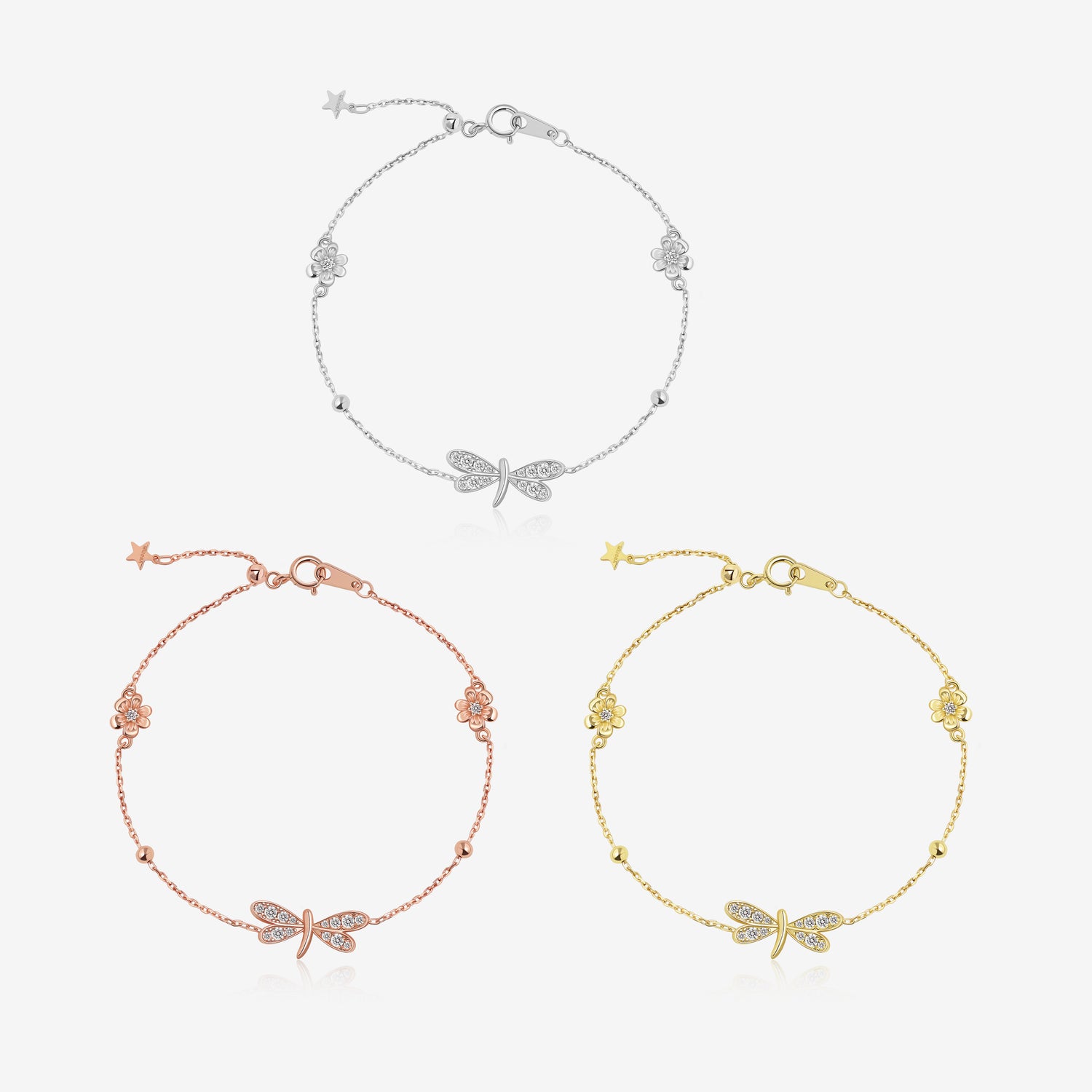 Dragonfly Flower Bracelet