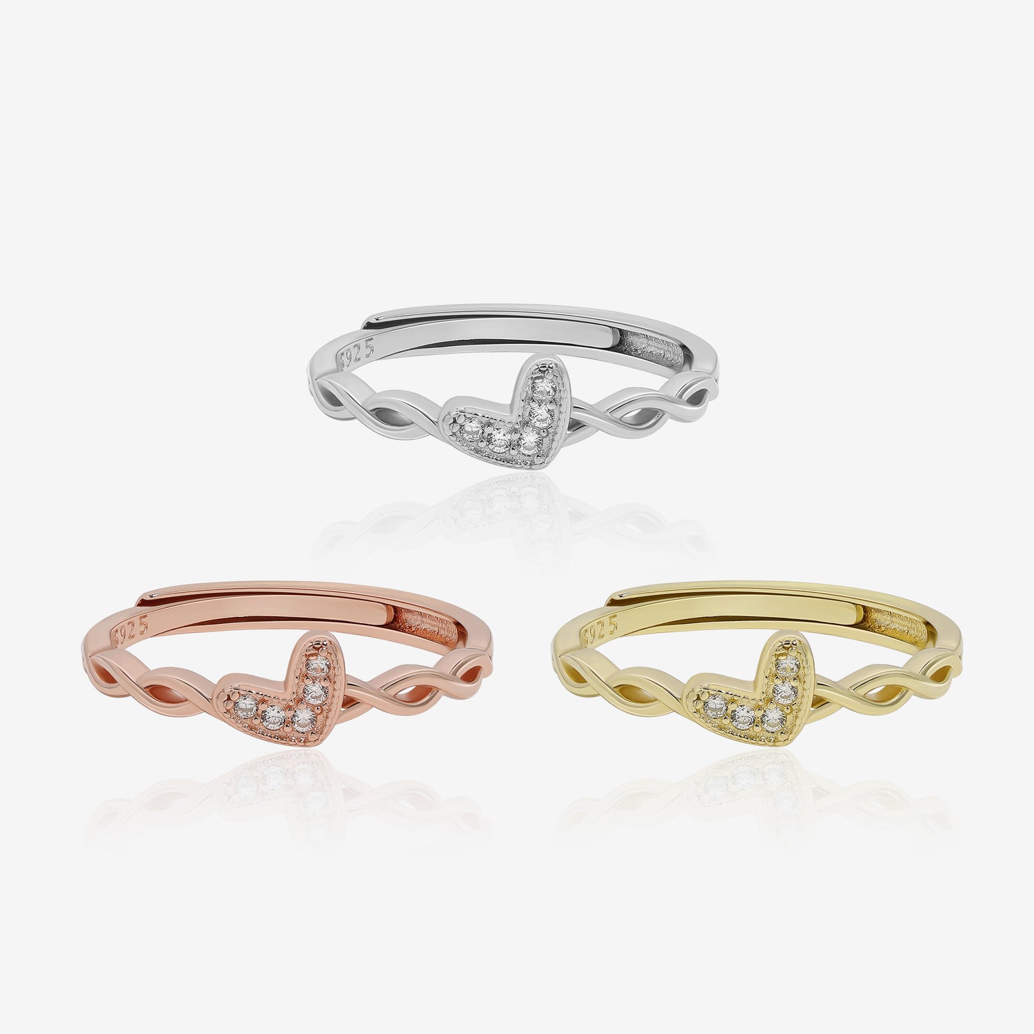 Infinity Heart Twist Ring