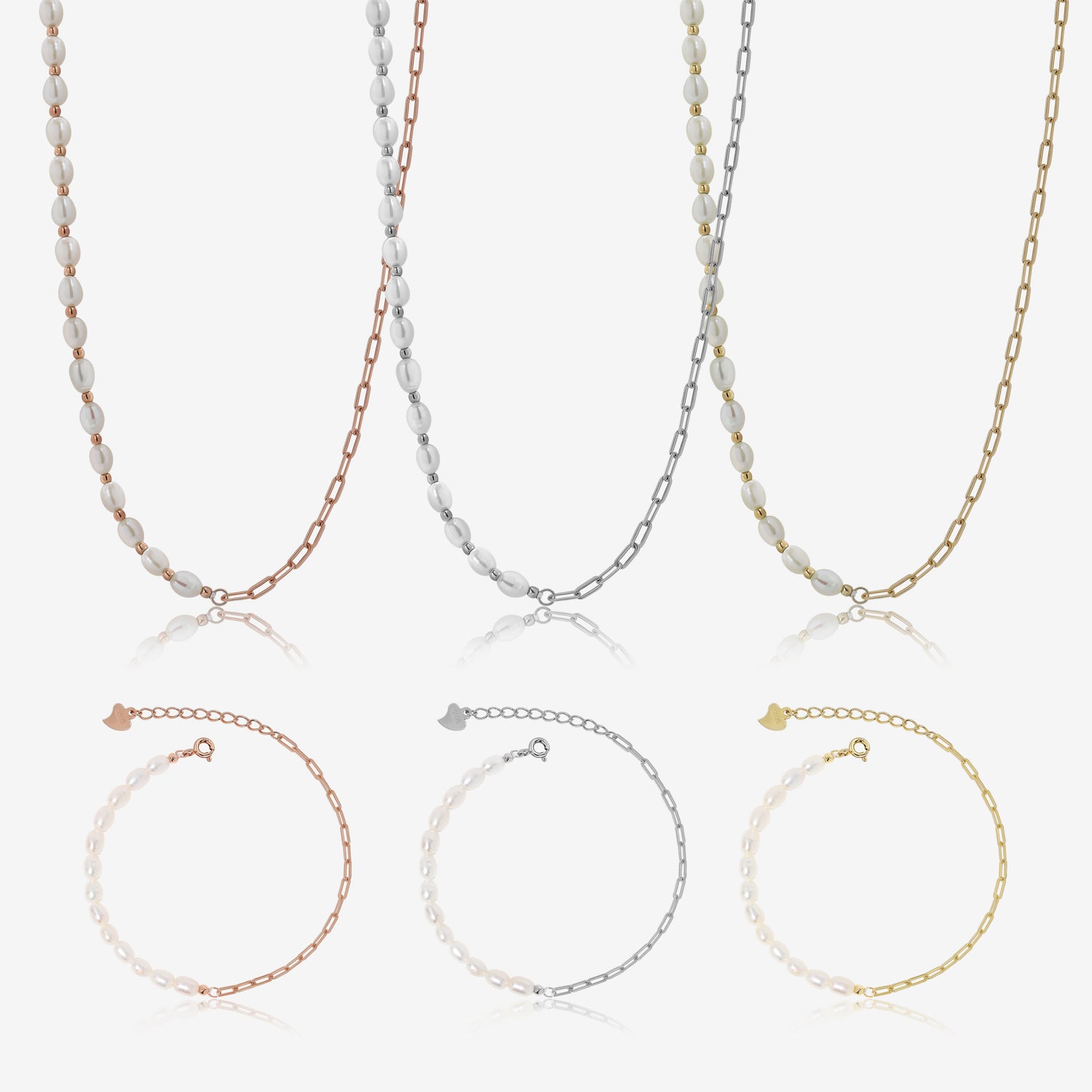 Paperclip Pearl Jewelry Set