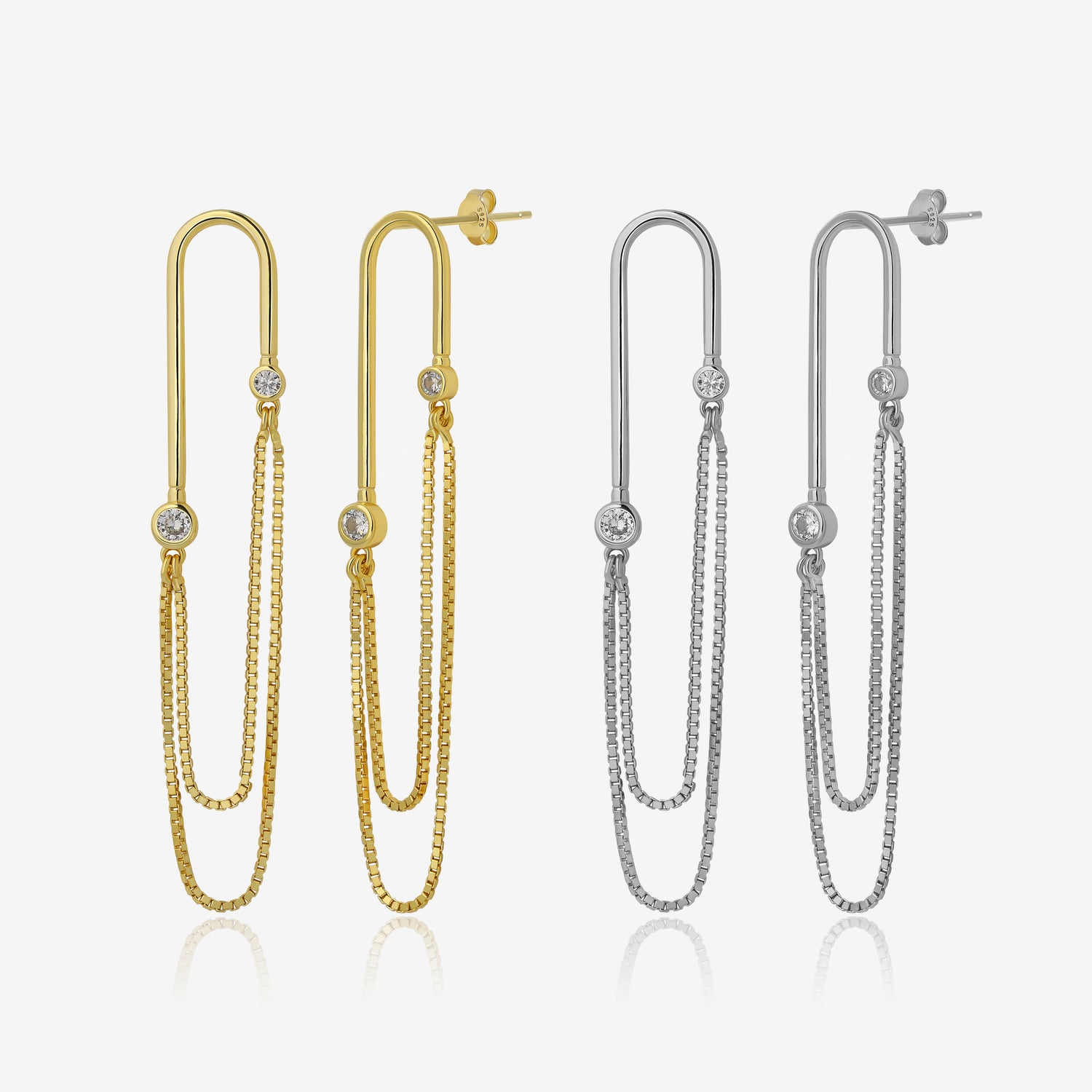Luxe Dual Cascade Chain Earrings