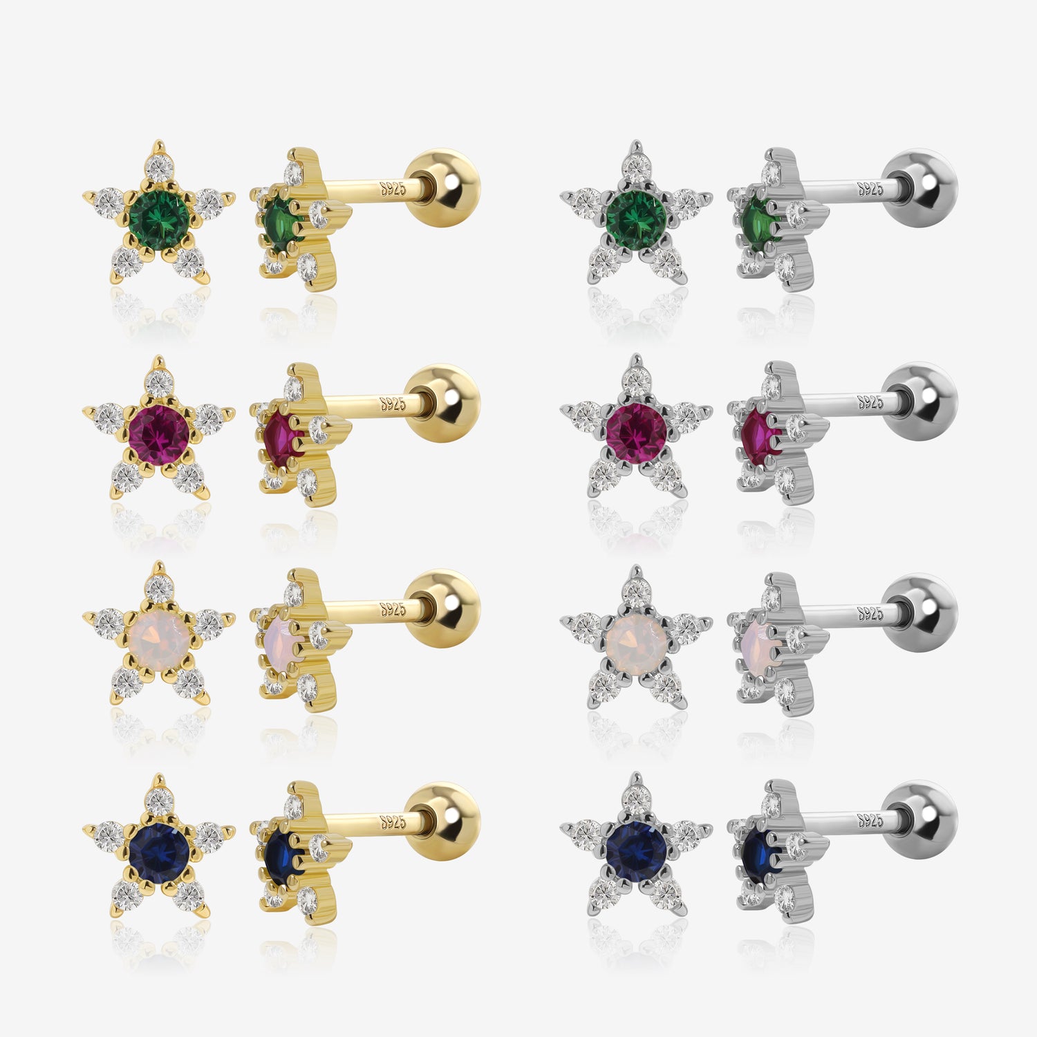 Radiant Star Screw Back Earrings