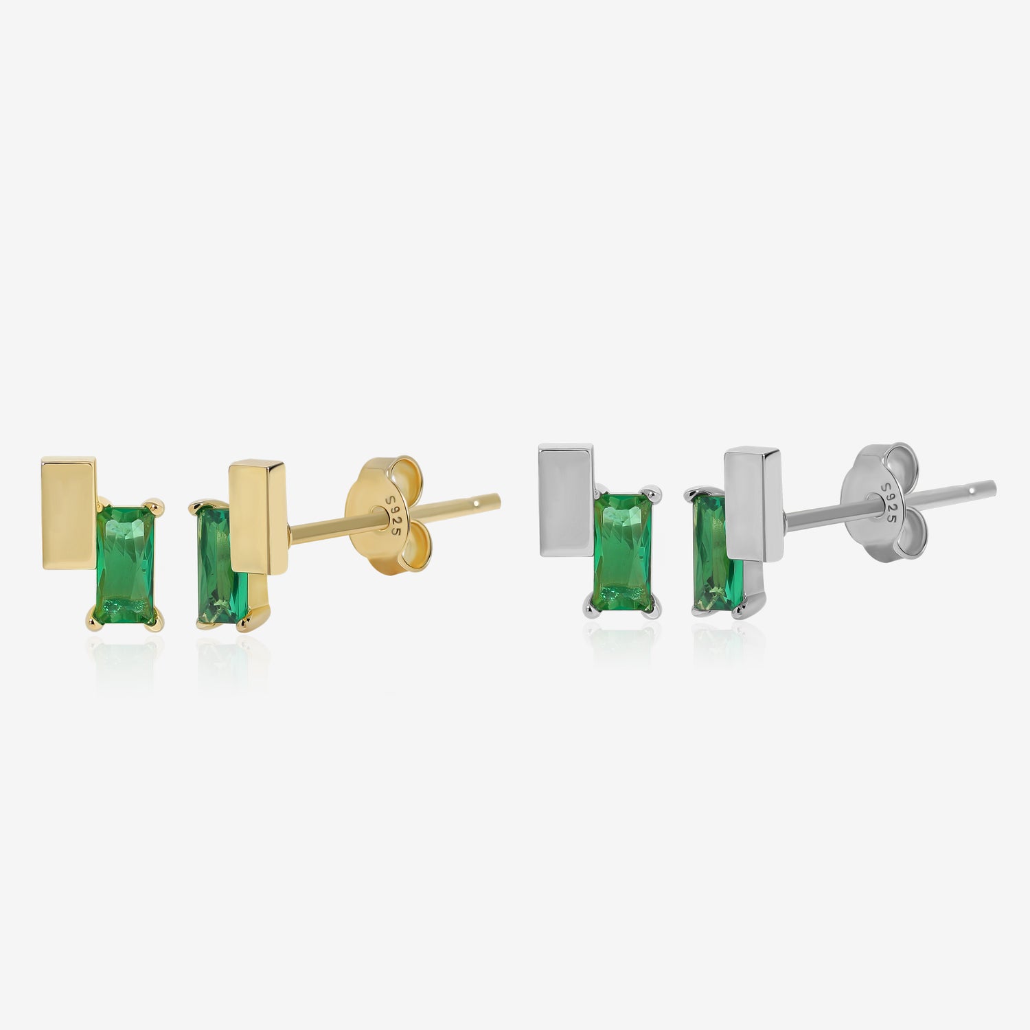 Baguette Emerald Earrings