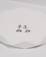 Twist Bar Screw Back Earrings in 925 sterling silver displayed from the back, showing polished twisted bar fronts, straight posts, and round screw back closures.