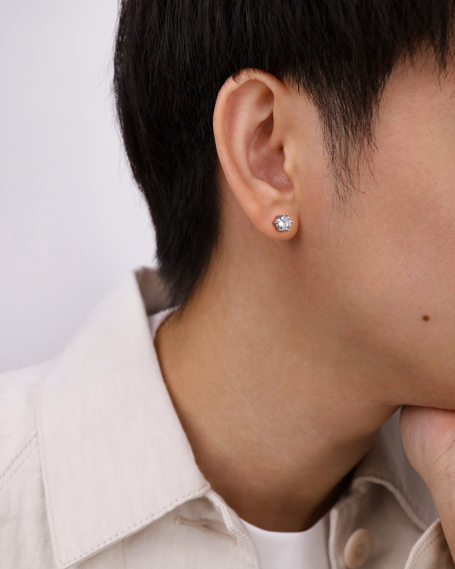Diamond Screw Back Earrings