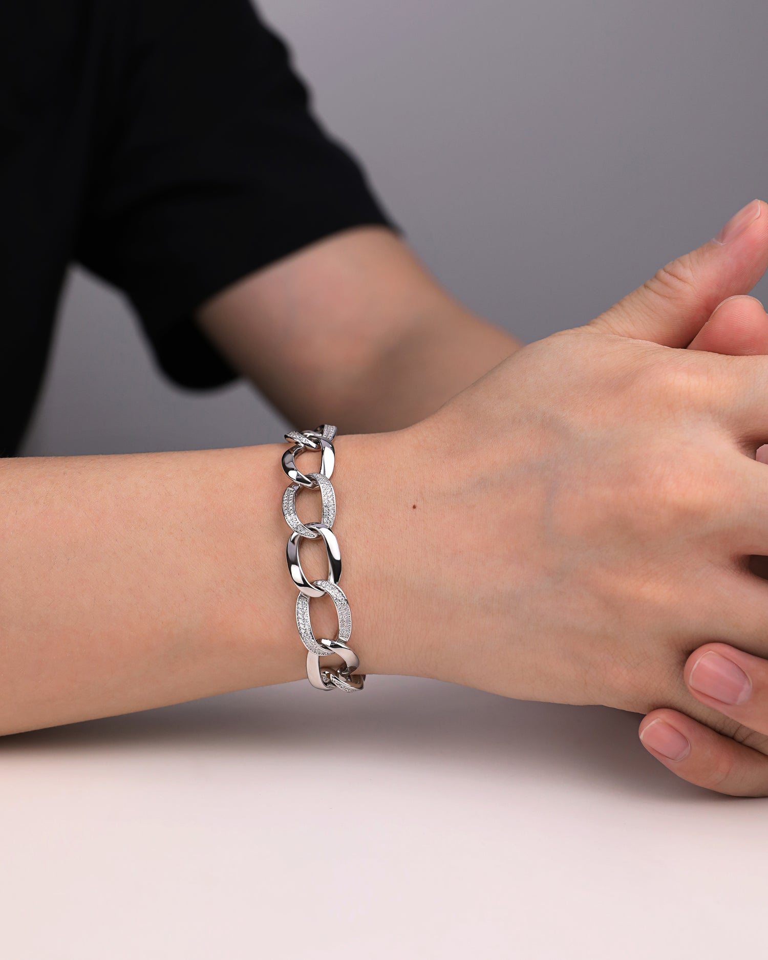 Bold Diamond Link Chain Bracelet