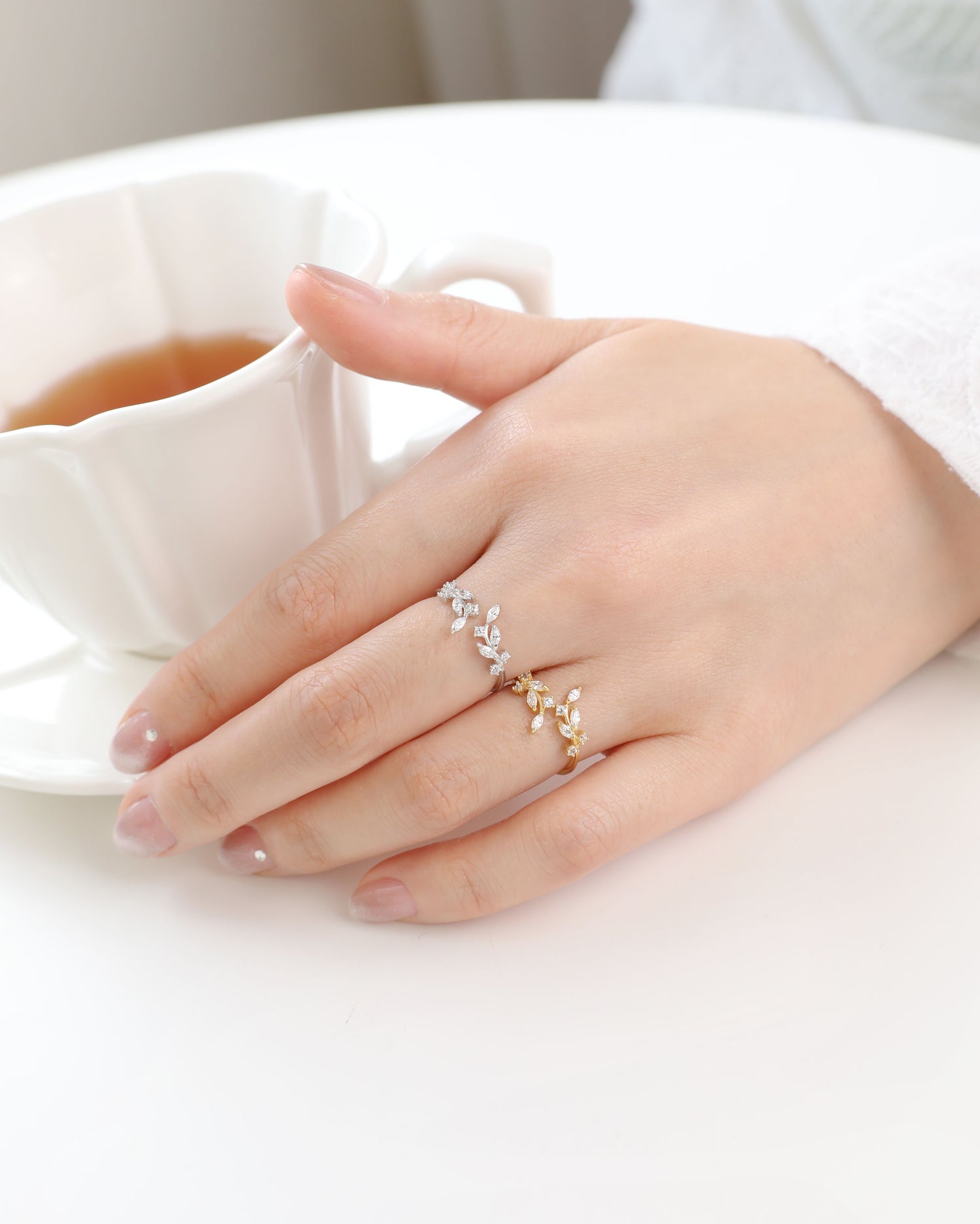 Diamond Leaf Ring