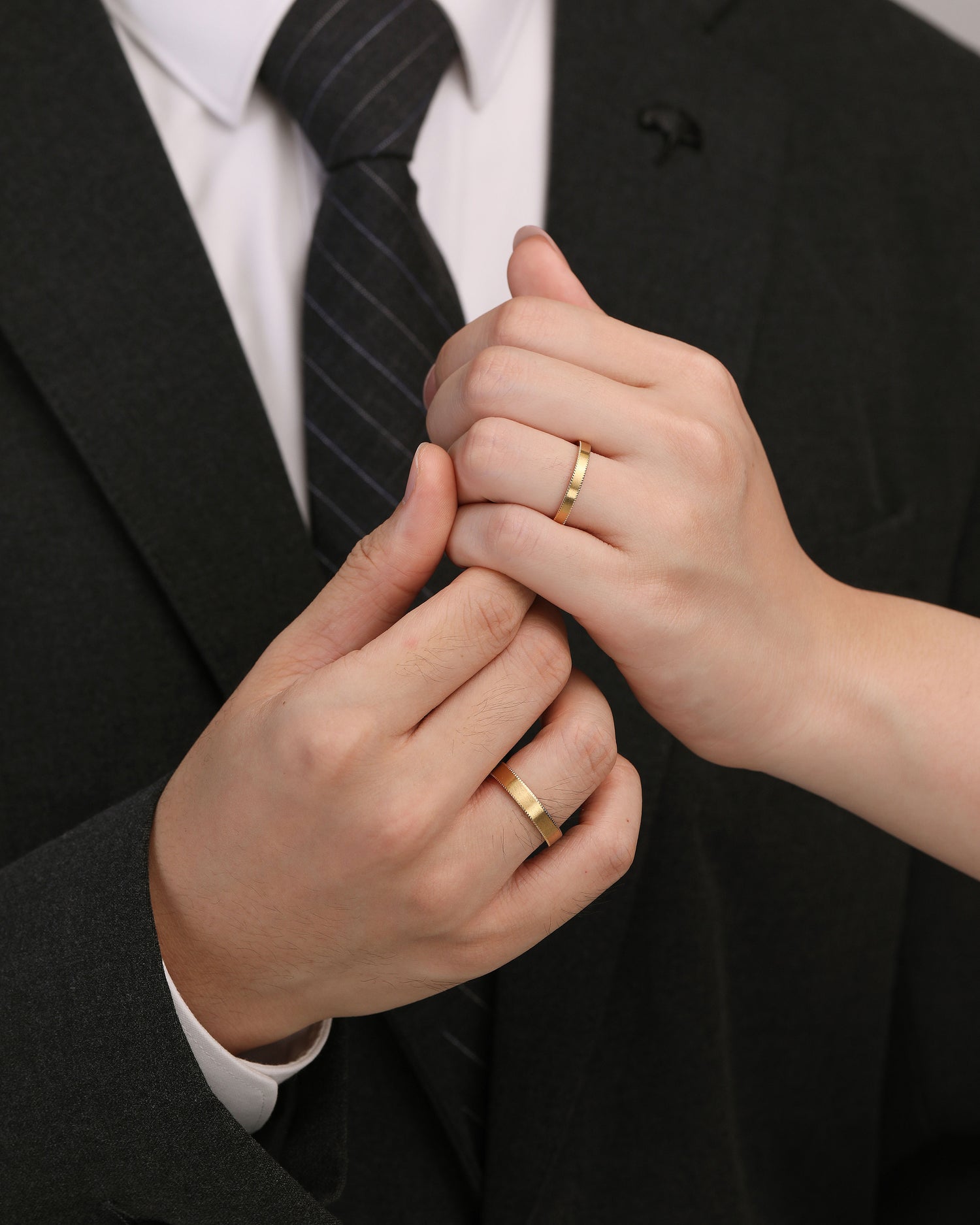 Simple Satin Finish Couples' Rings in Stainless Steel