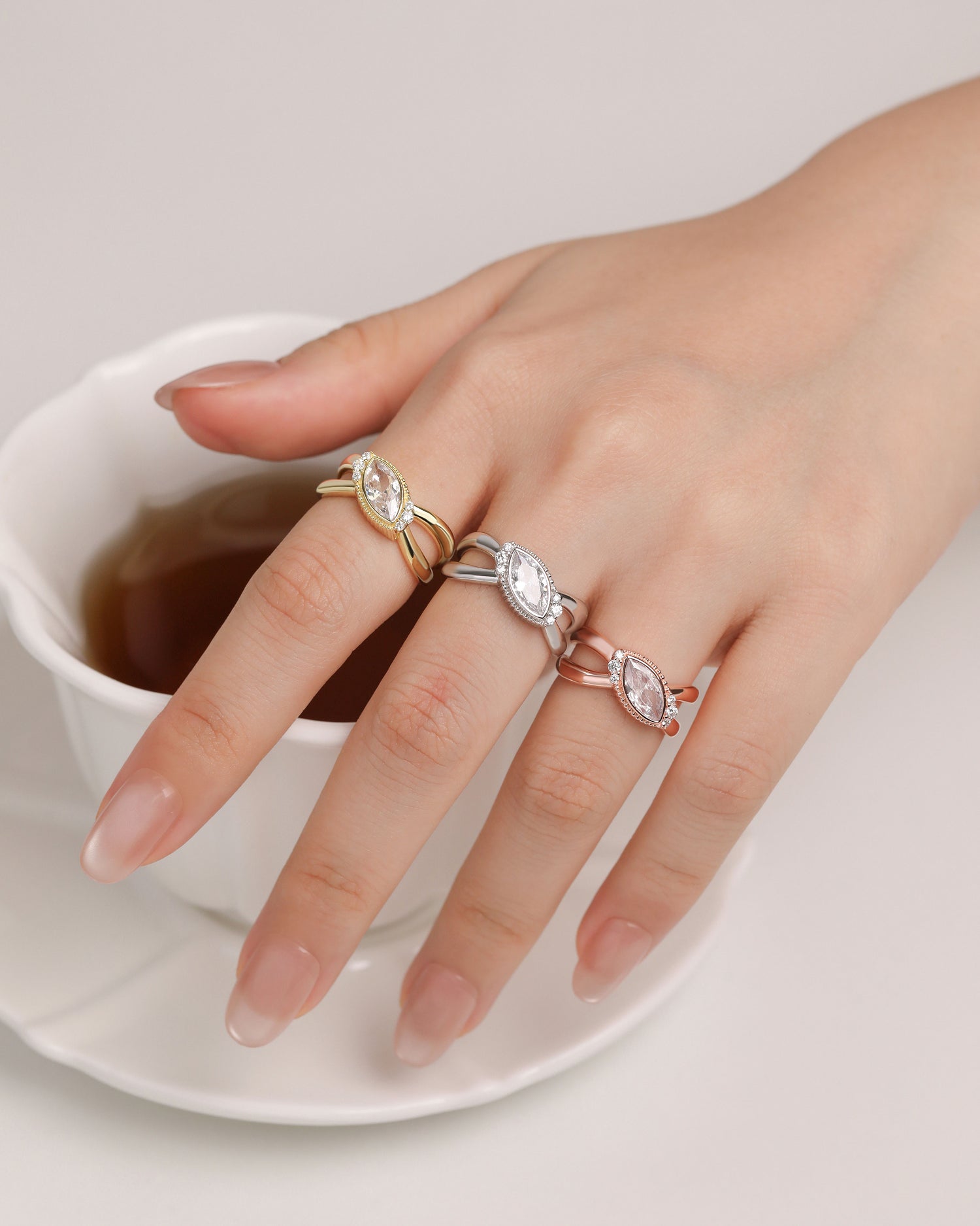 Marquise Halo Ring