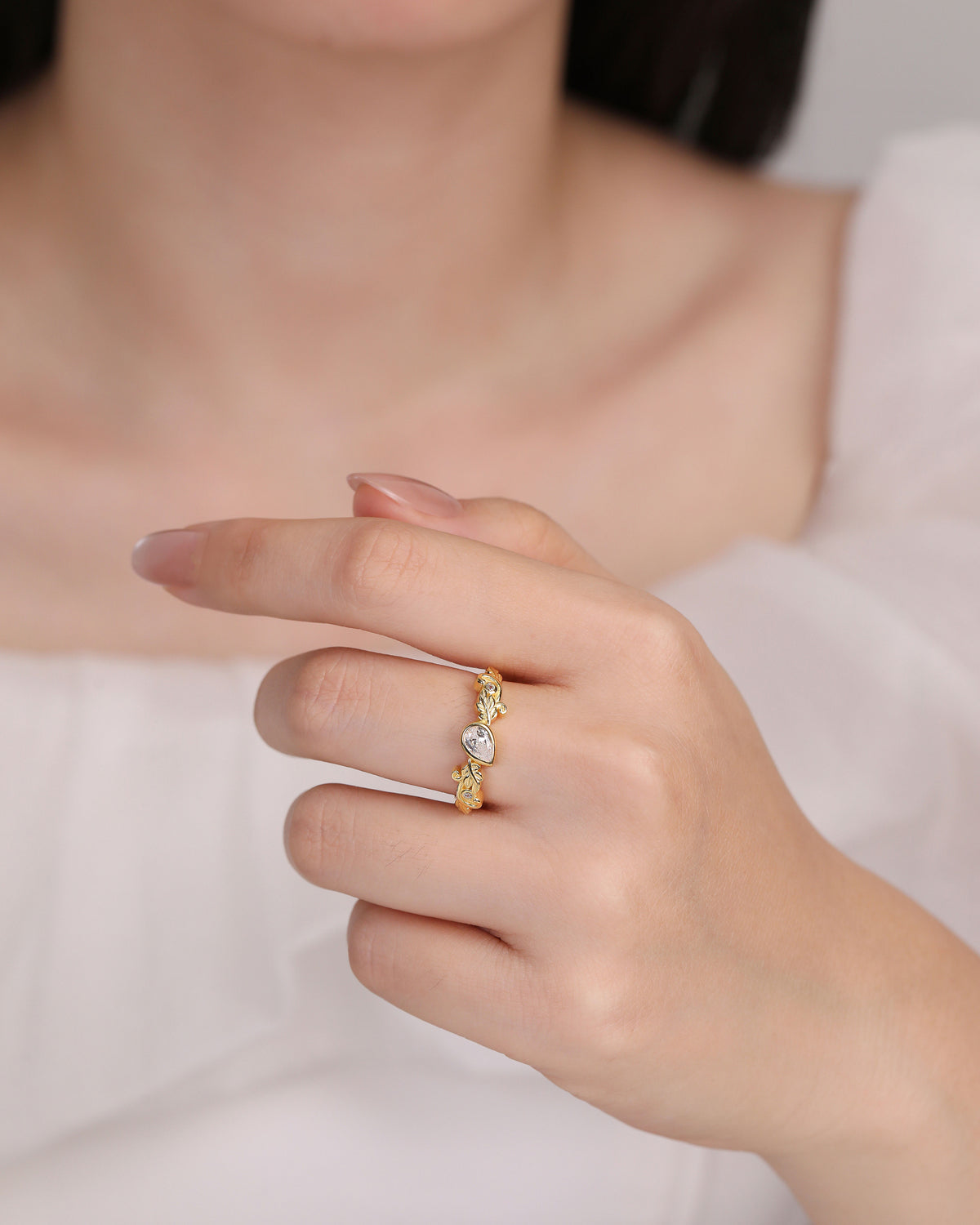 Pear Leaf Ring