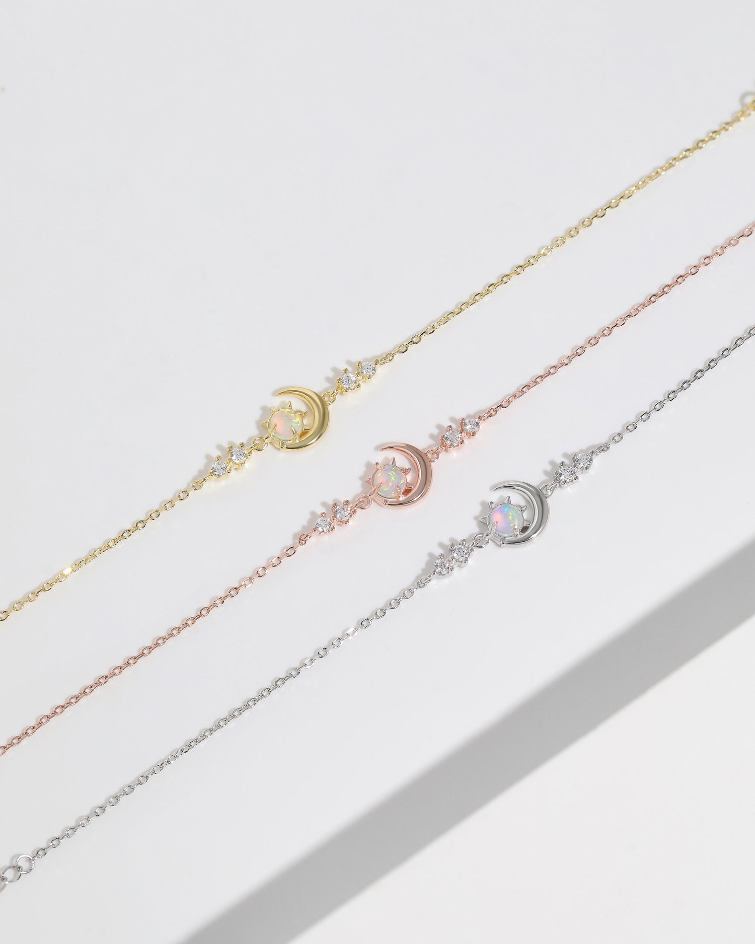 Colored Stone Moon Anklet