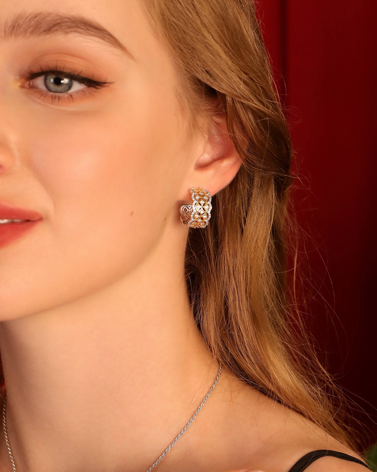 Golden Lattice Earrings