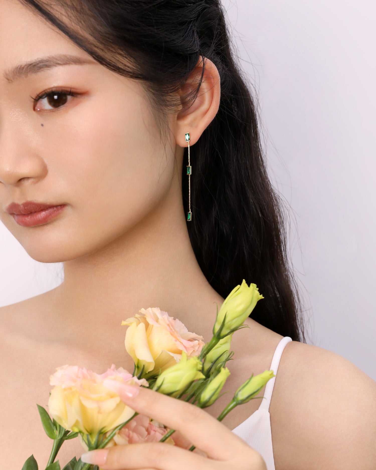 Minimalist Emerald Green Earrings