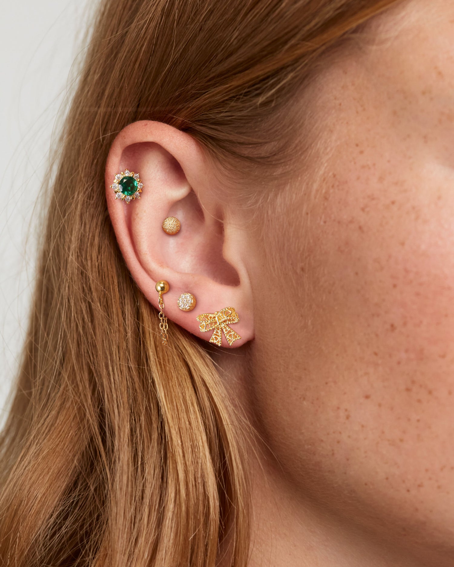 Heart Bow Screw Back Earrings