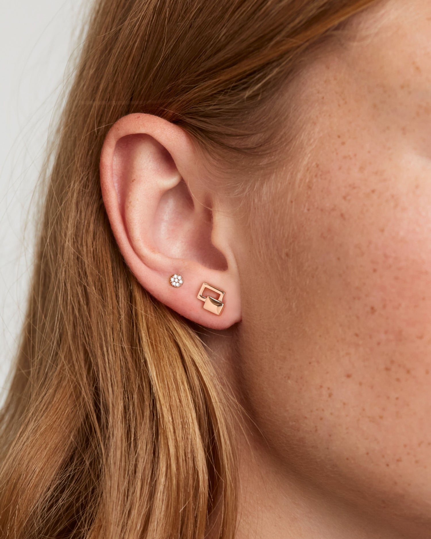 Modern Link Screw Back Earrings