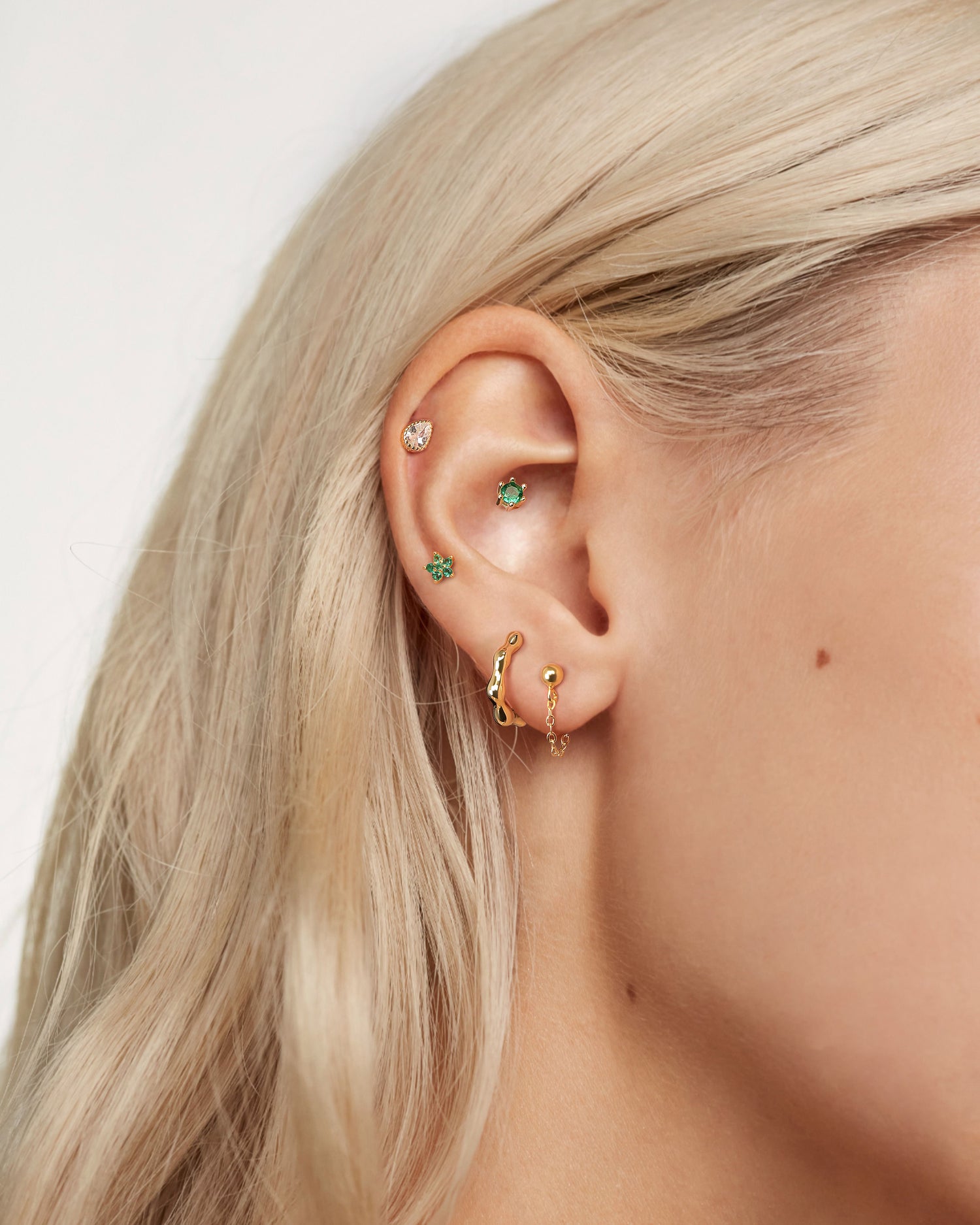 Classic Pear Cut Screw Back Earrings