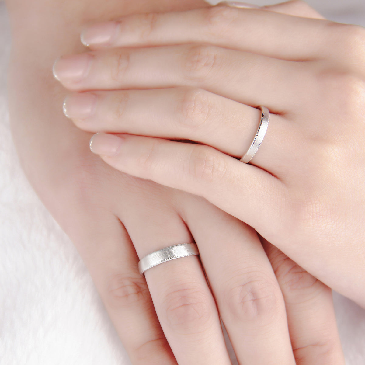 Simple Satin Finish Couples' Rings
