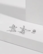 Flower earrings from Spring Meadow Earrings Set in 925 sterling silver with cubic zirconia and ball backs.