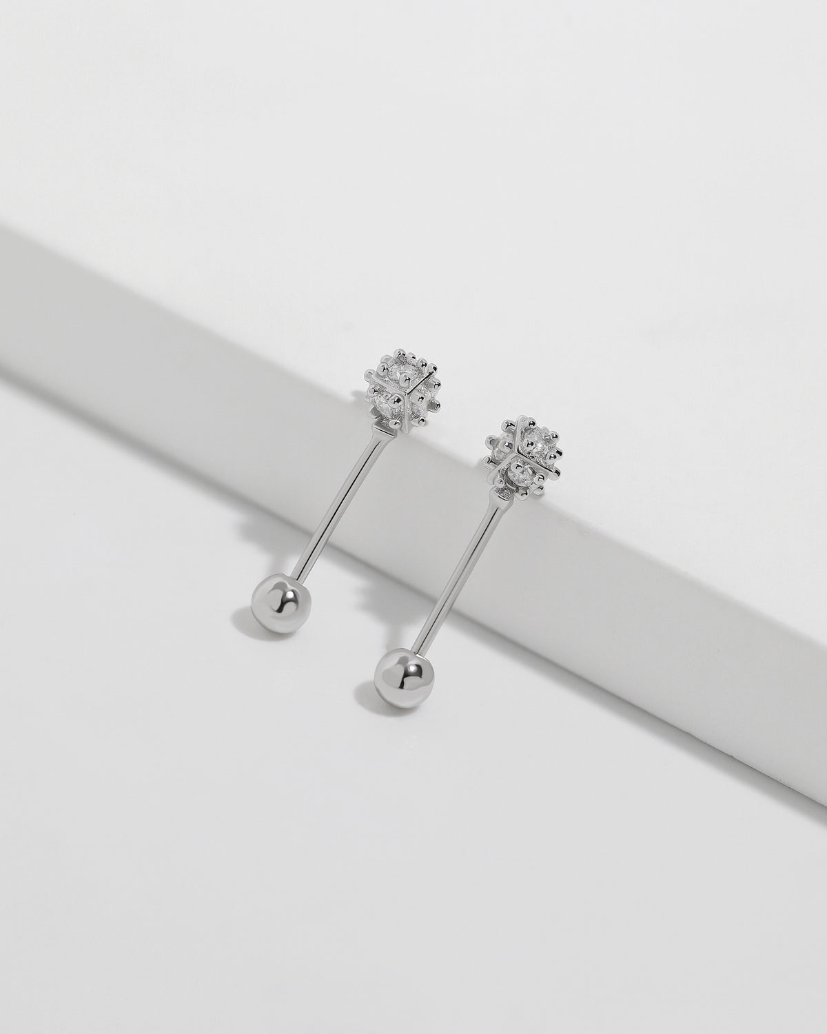 Cubic zirconia cluster earrings from Chain Chic Earrings Set in 925 sterling silver with ball backs.